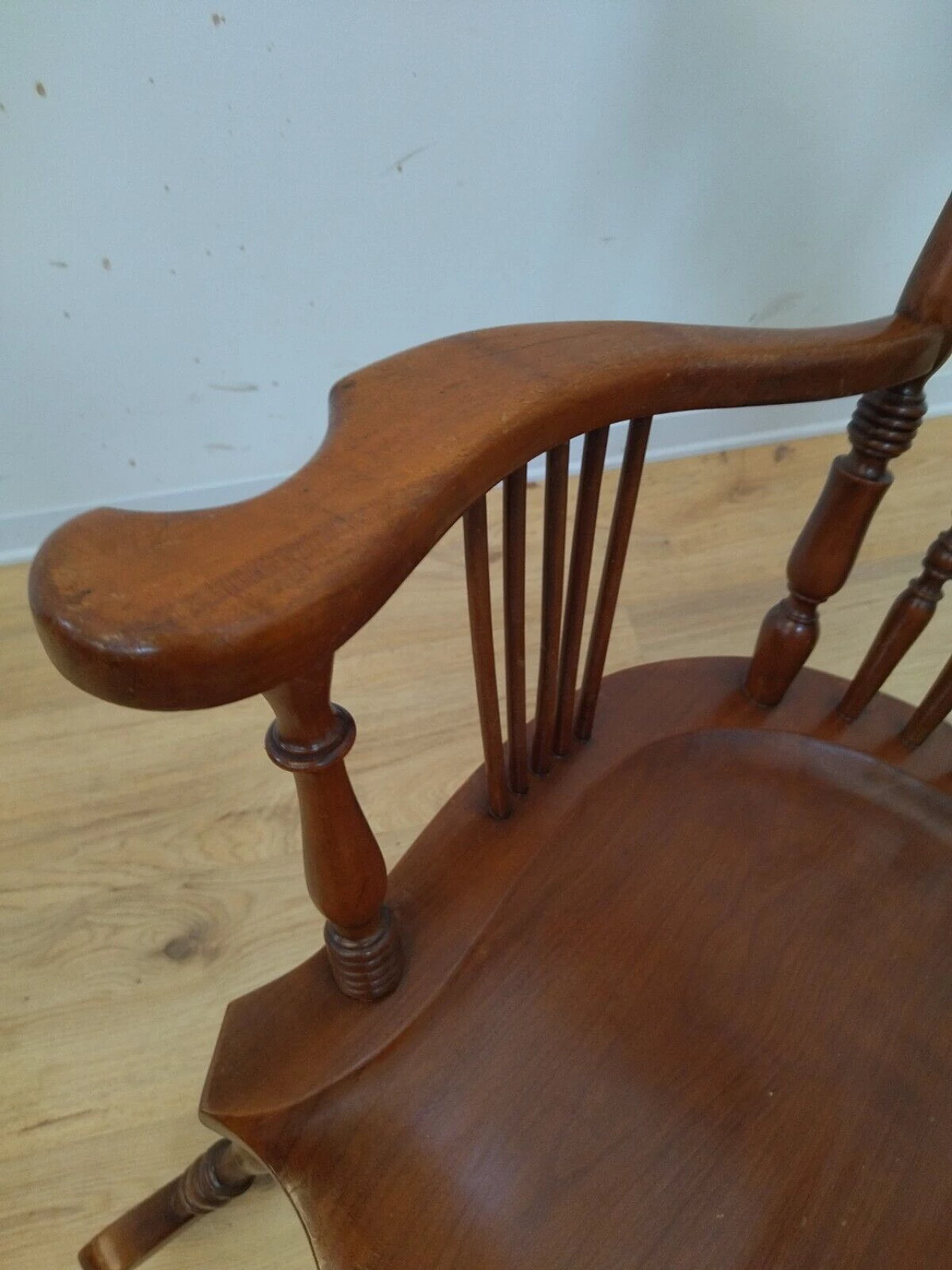 Walnut-stained beech rocking chair 12