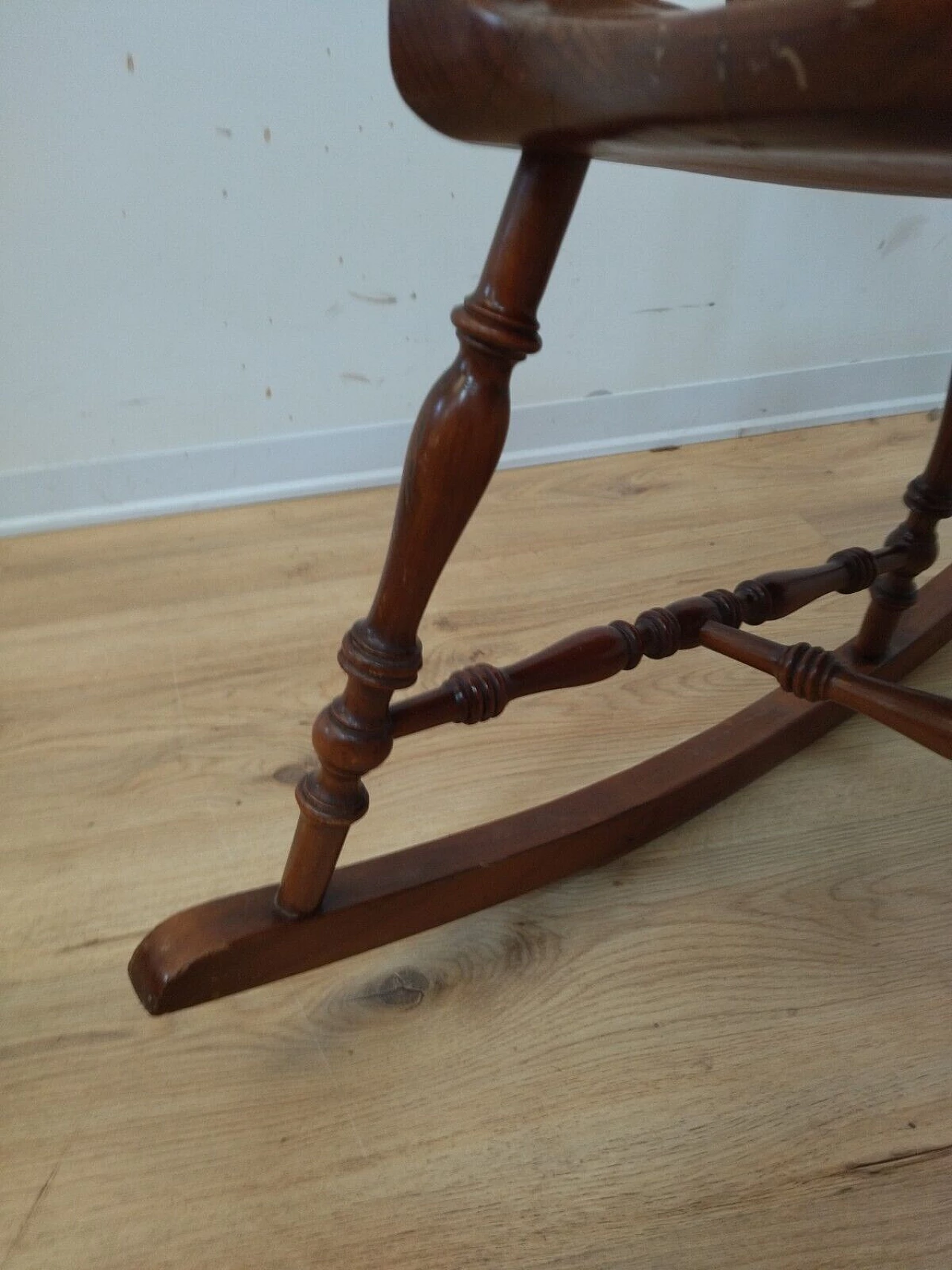 Walnut-stained beech rocking chair 13