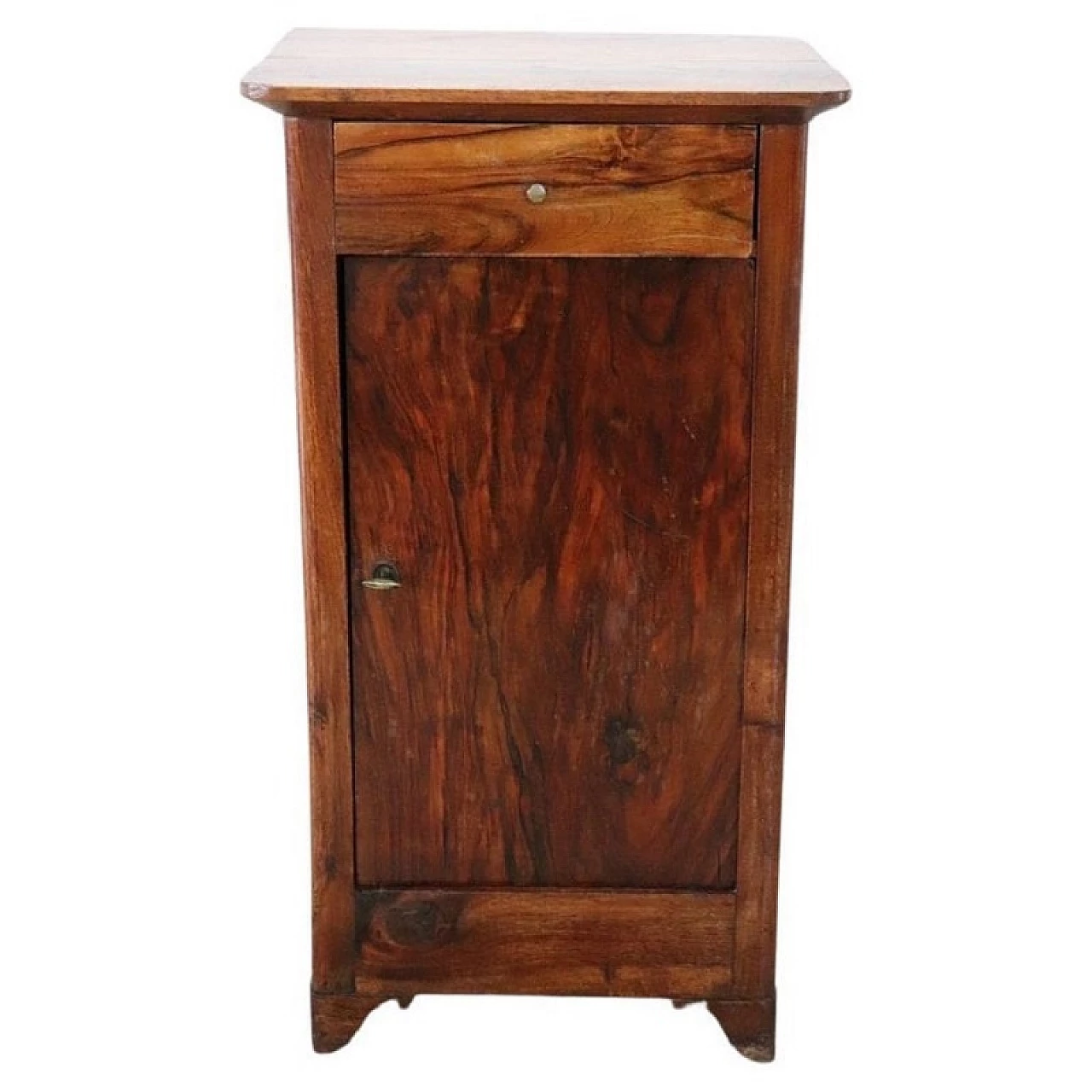 Polished and finished walnut bedside table, 19th century 1