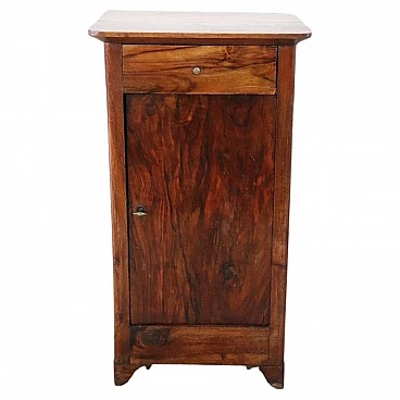 Polished and finished walnut bedside table, 19th century