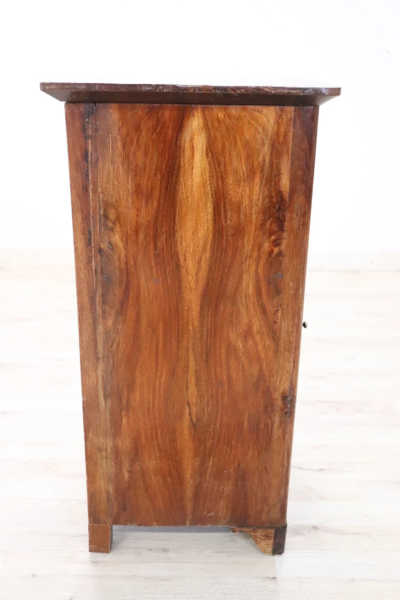 Polished and finished walnut bedside table, 19th century 4