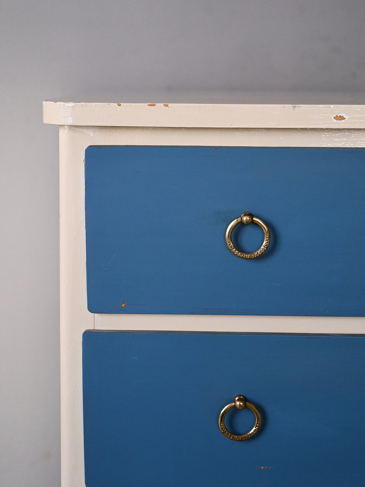White and blue wooden chest of drawers, 1960s 6