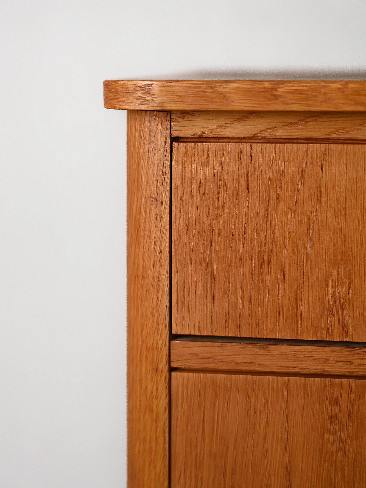 Danish bedside table in oak wood with four drawers, 1960s 6