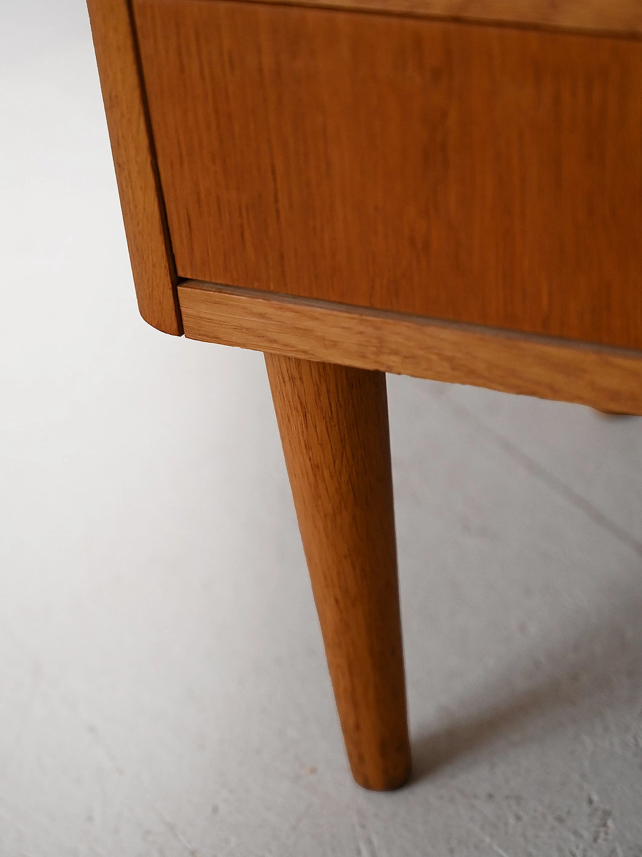 Danish bedside table in oak wood with four drawers, 1960s 8