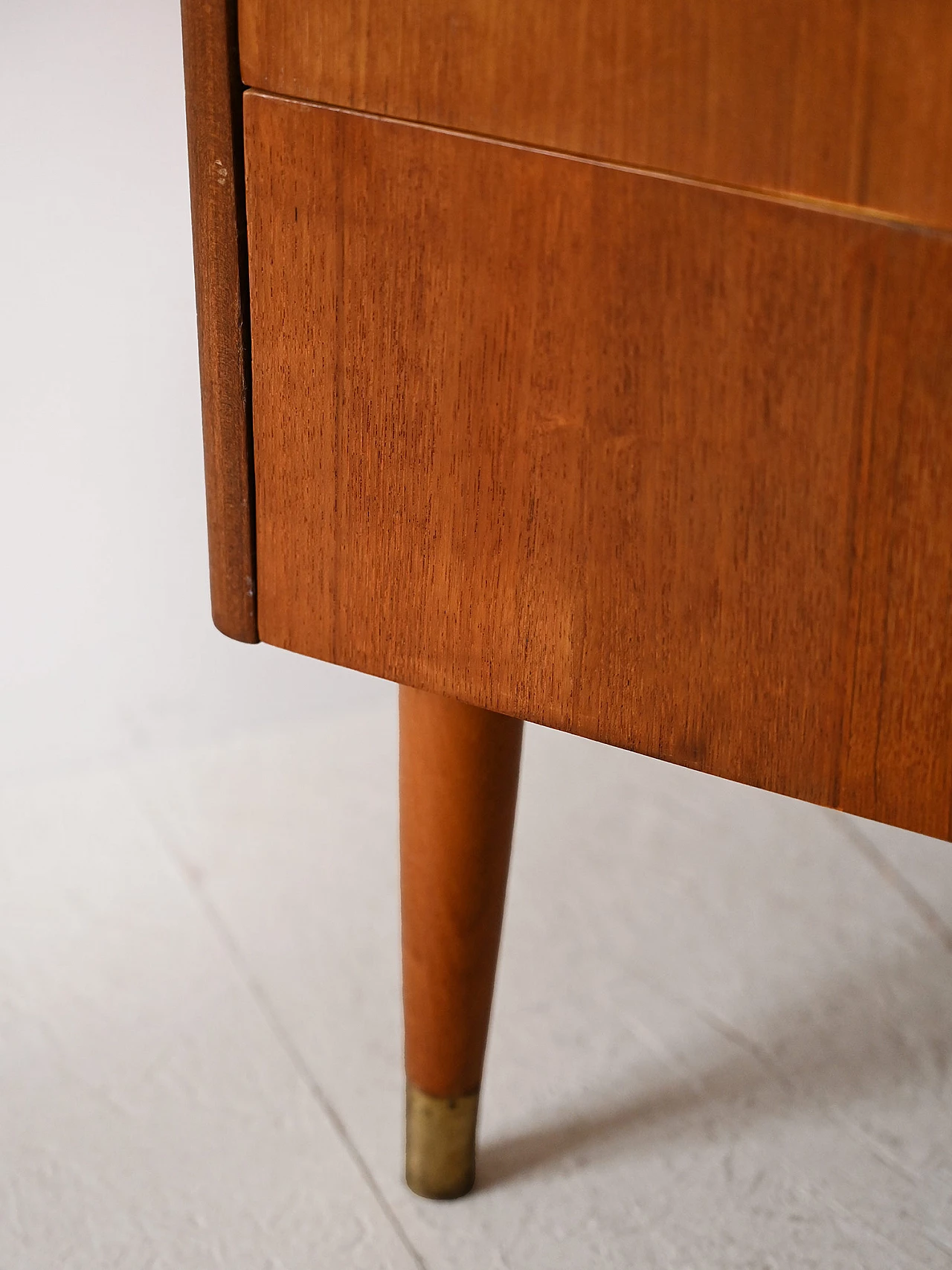Teak chest of drawers with wooden handles, 1960s 7