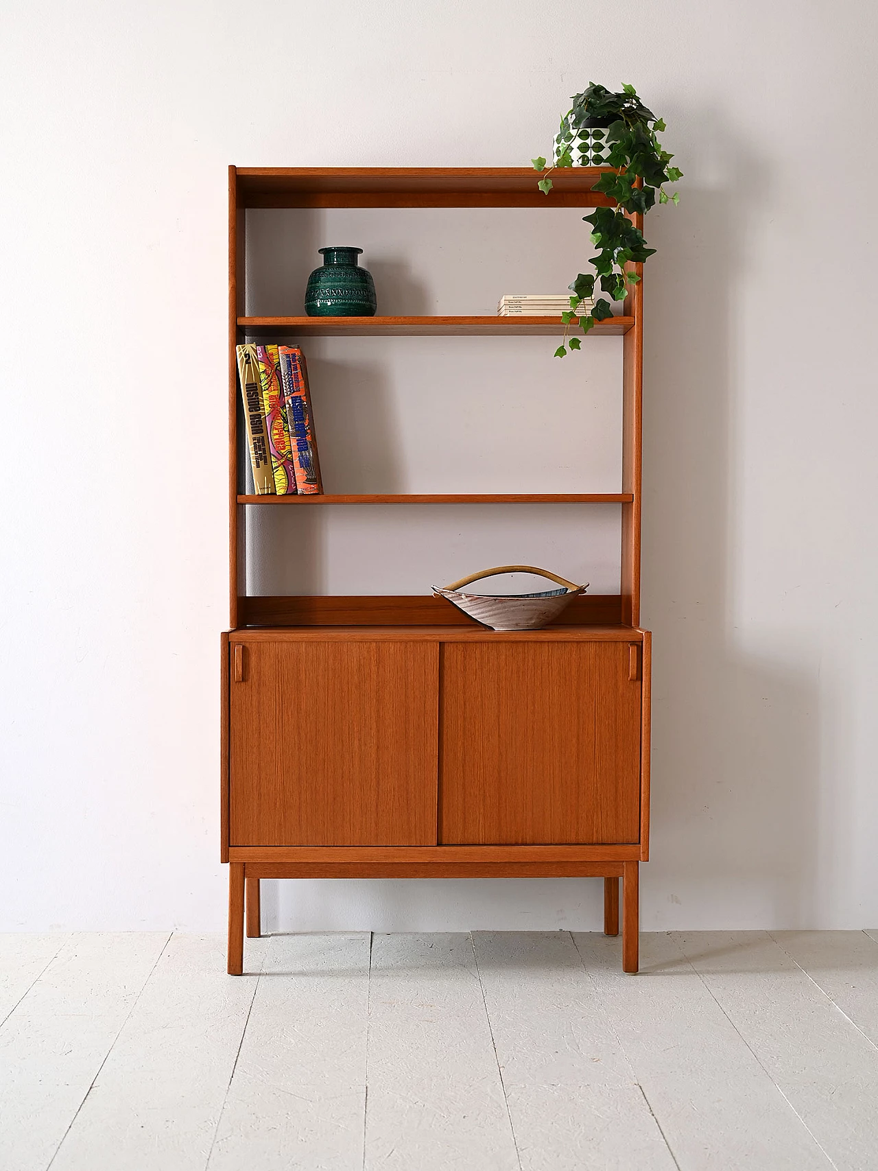Teak bookcase with storage compartment by Bodafors, 1960s 1