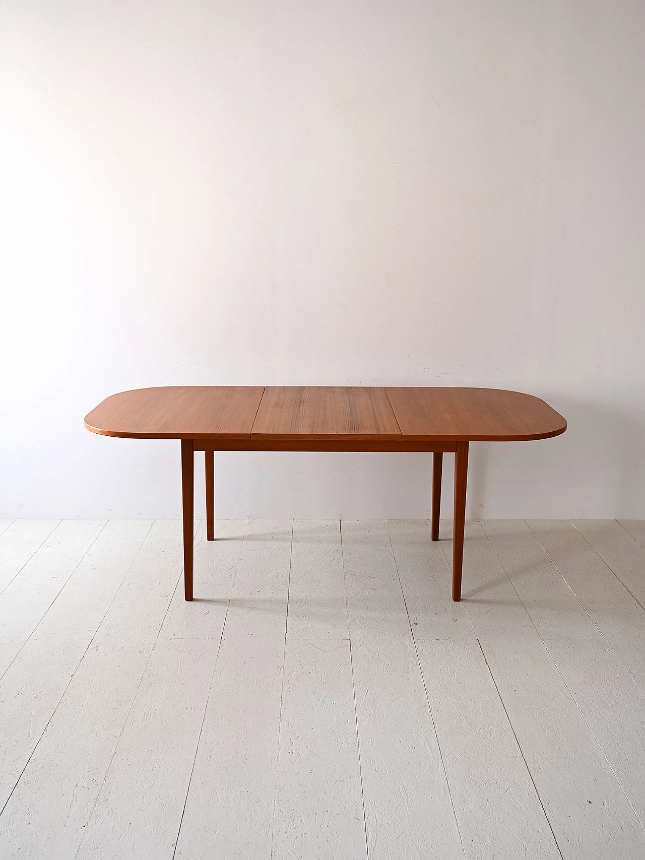 Oval extending teak table, 1960s 3