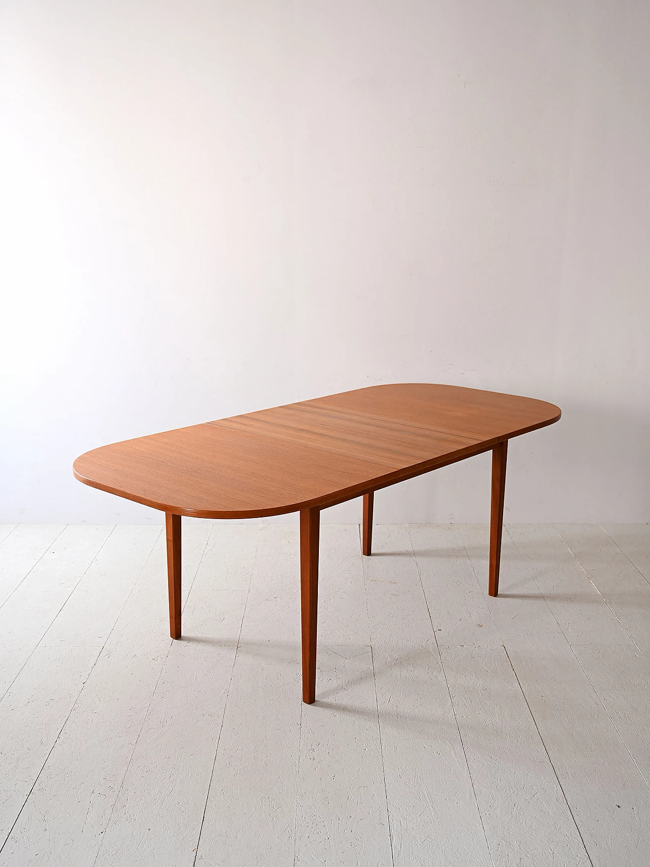 Oval extending teak table, 1960s 5