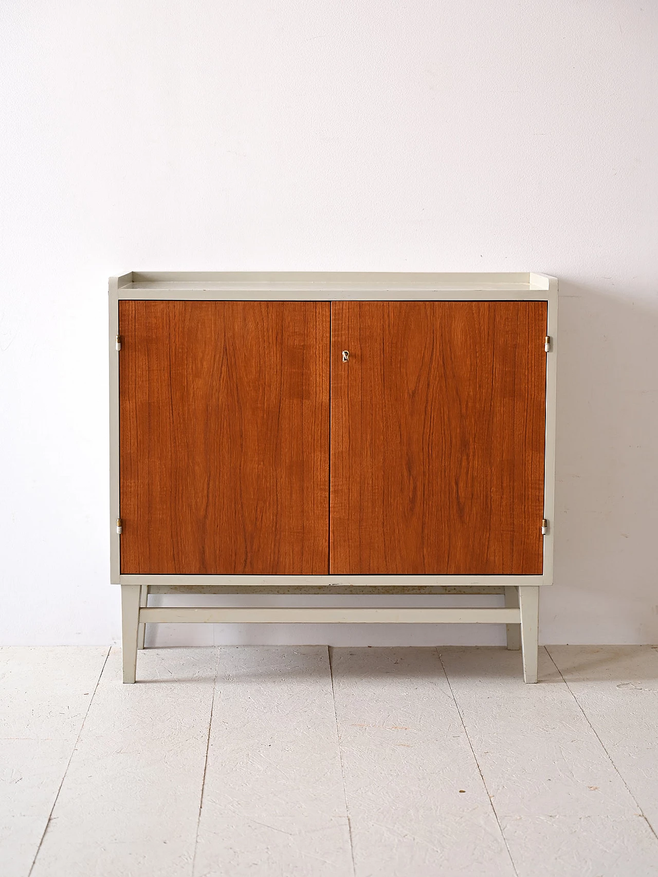 Teak sideboard with hinged doors, 1960s 1