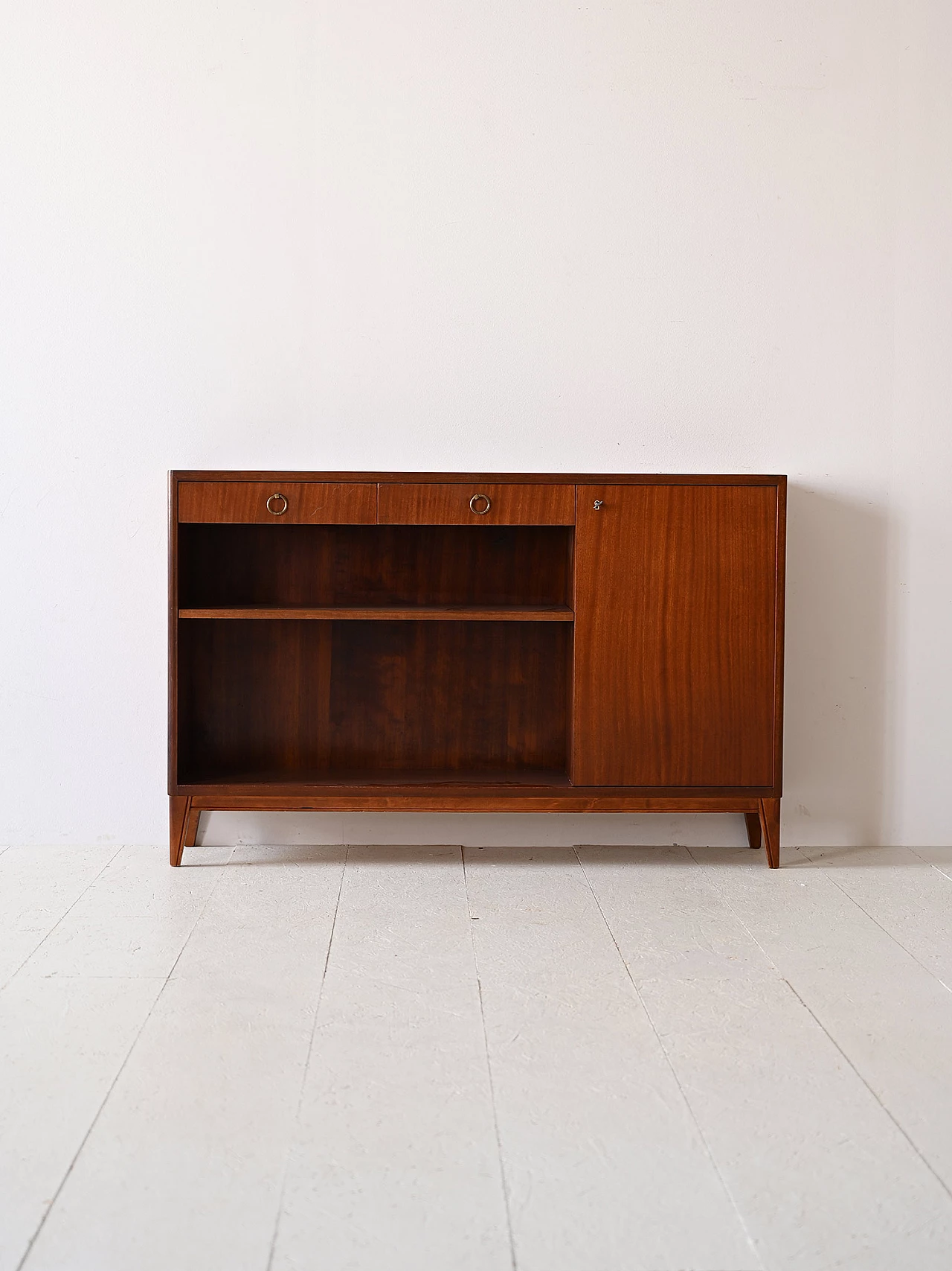 Art Deco mahogany bookcase with drawers, 1950s 2