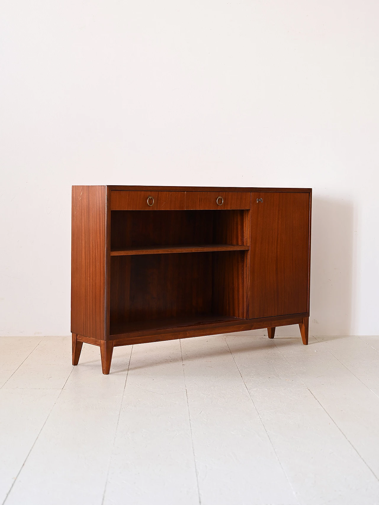 Art Deco mahogany bookcase with drawers, 1950s 4