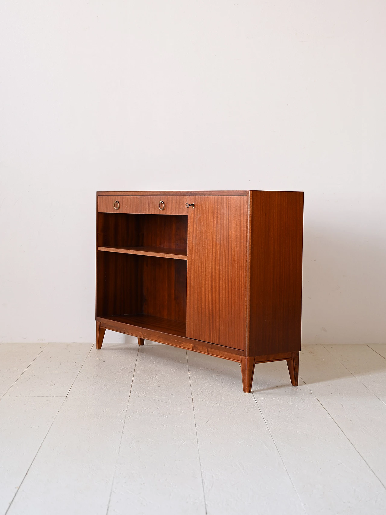 Art Deco mahogany bookcase with drawers, 1950s 5