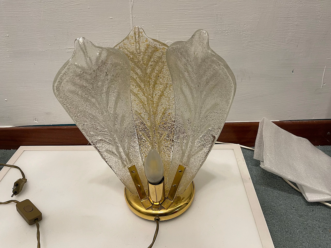 Coppia di lampade da tavolo in vetro di Murano, anni '70 6