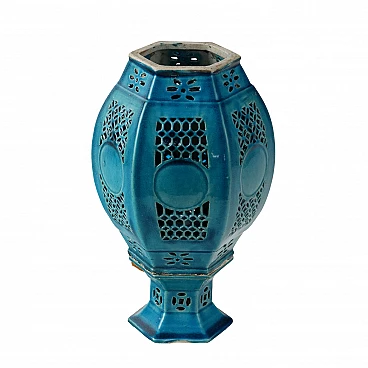 Turquoise glazed porcelain lantern