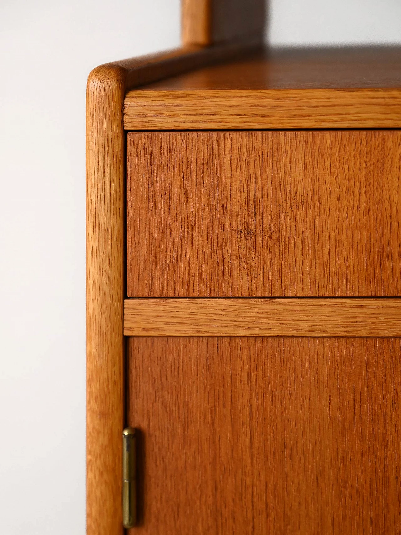 Teak and birch bookcase with storage compartment, 1960s 11