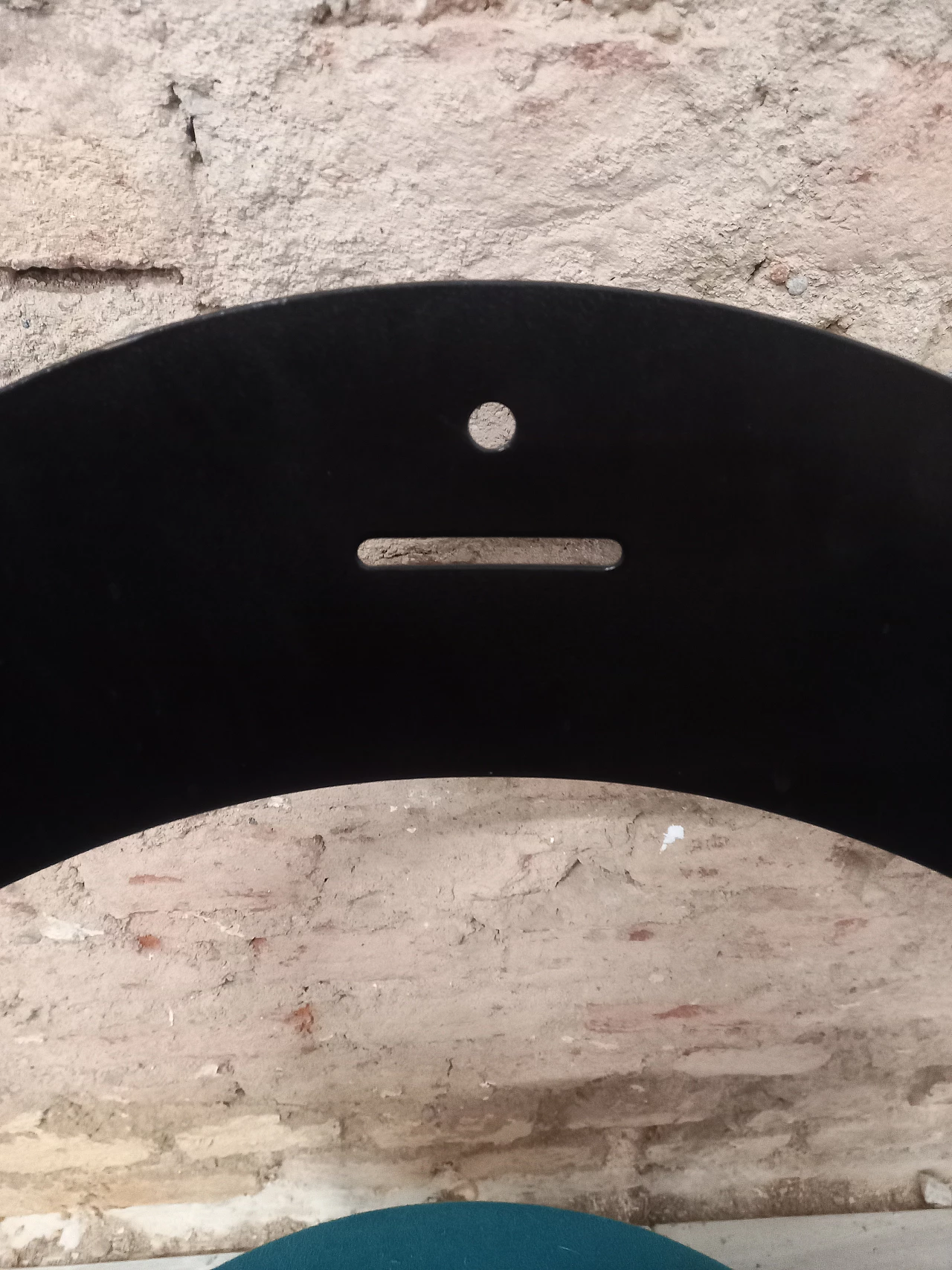 Sedia con struttura in metallo nero e tessuto blu di Flyline, anni '80 6