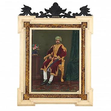 Portrait of an Indian raja, oil on paper a