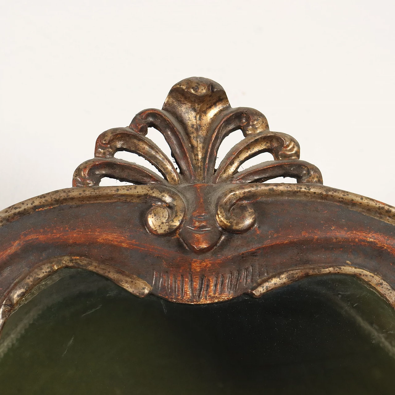 Teca pensile in stile Rococò in legno e vetro, inizio '900 5