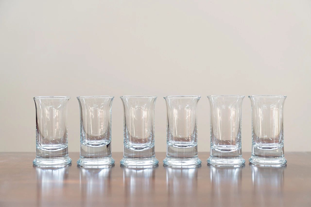6 Short crystal liquor glasses, 1970s 1