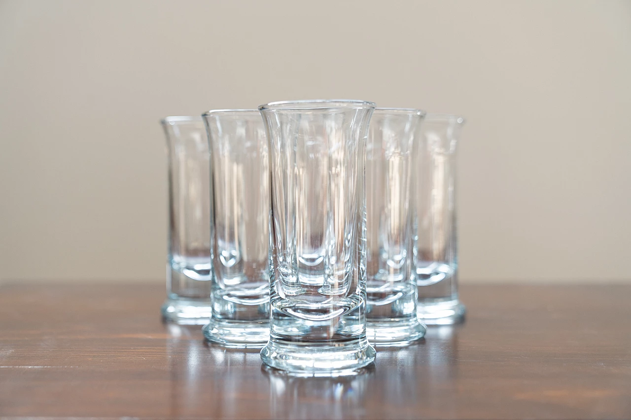 6 Tall crystal liquor glasses, 1970s 3