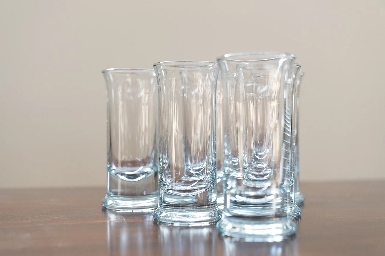 6 Tall crystal liquor glasses, 1970s 4