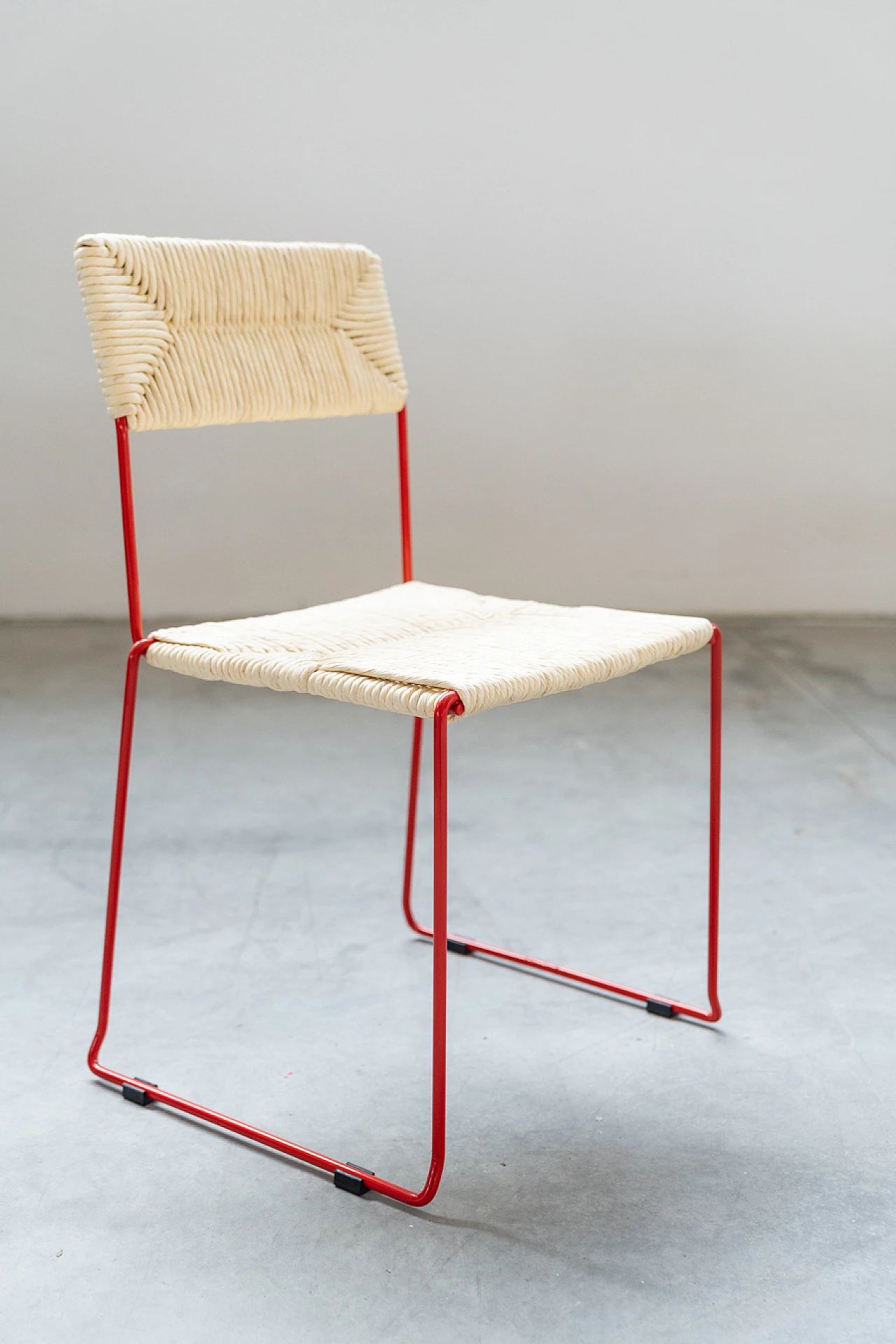 Chair in red iron and paper for Sintesi, 2000s 10