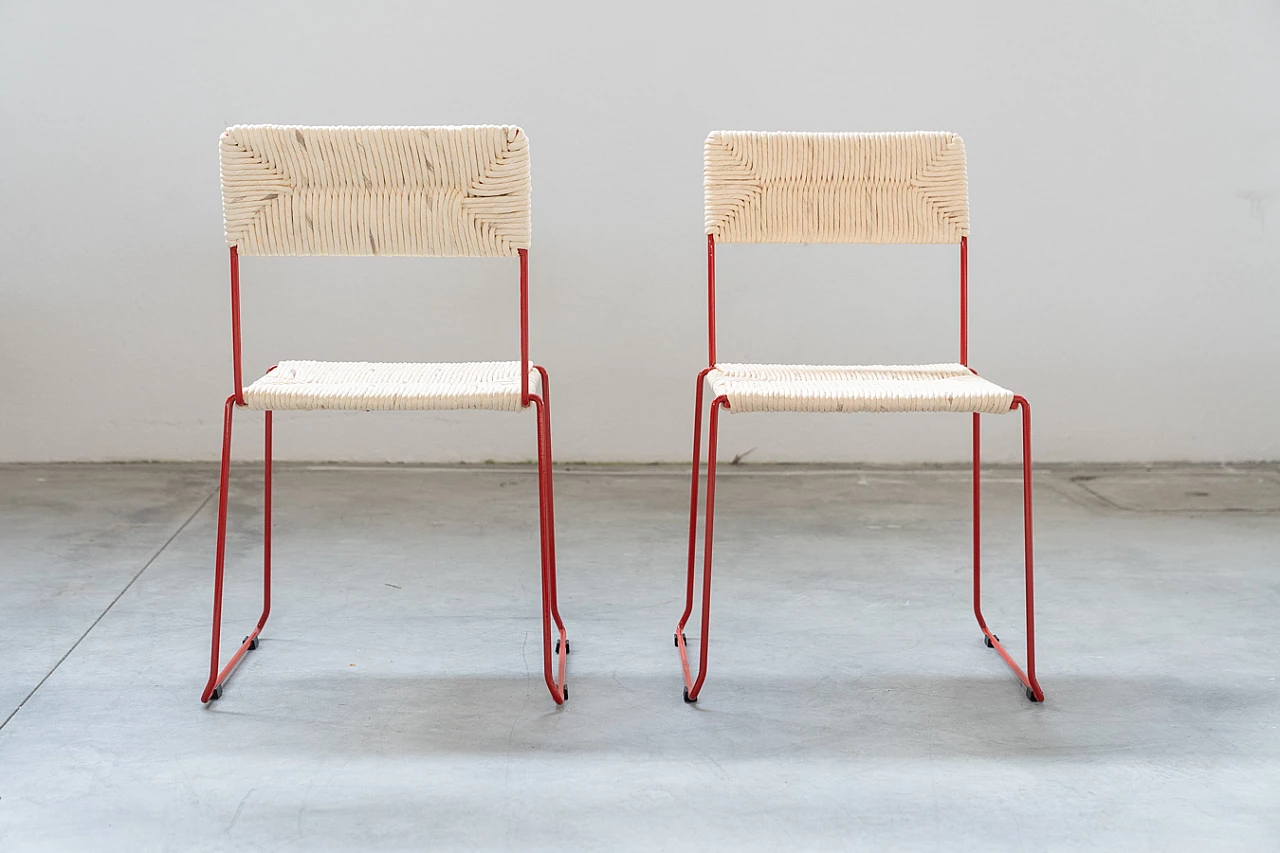 Chair in red iron and paper for Sintesi, 2000s 20