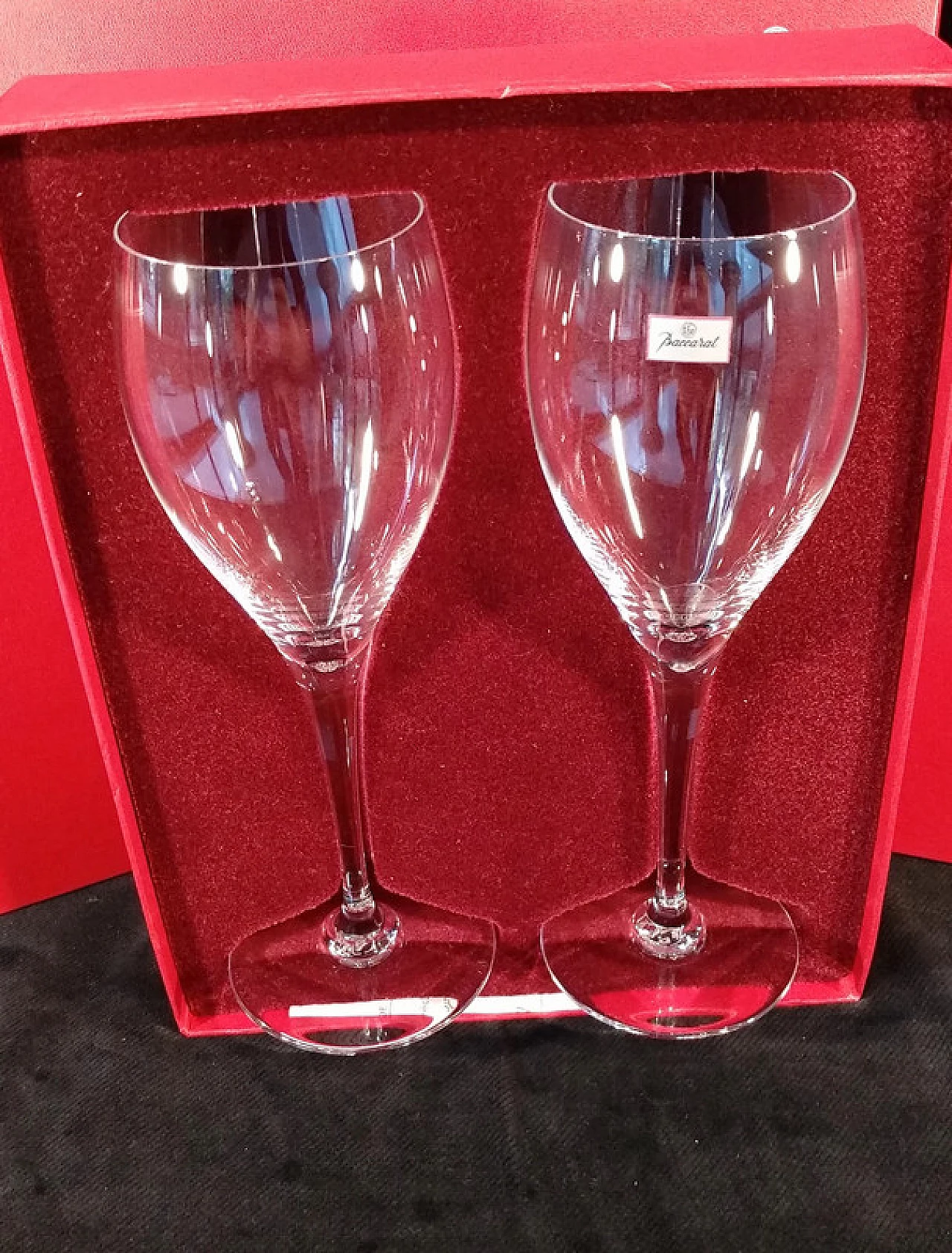 Pair of crystal champagne glasses by Baccarat 12