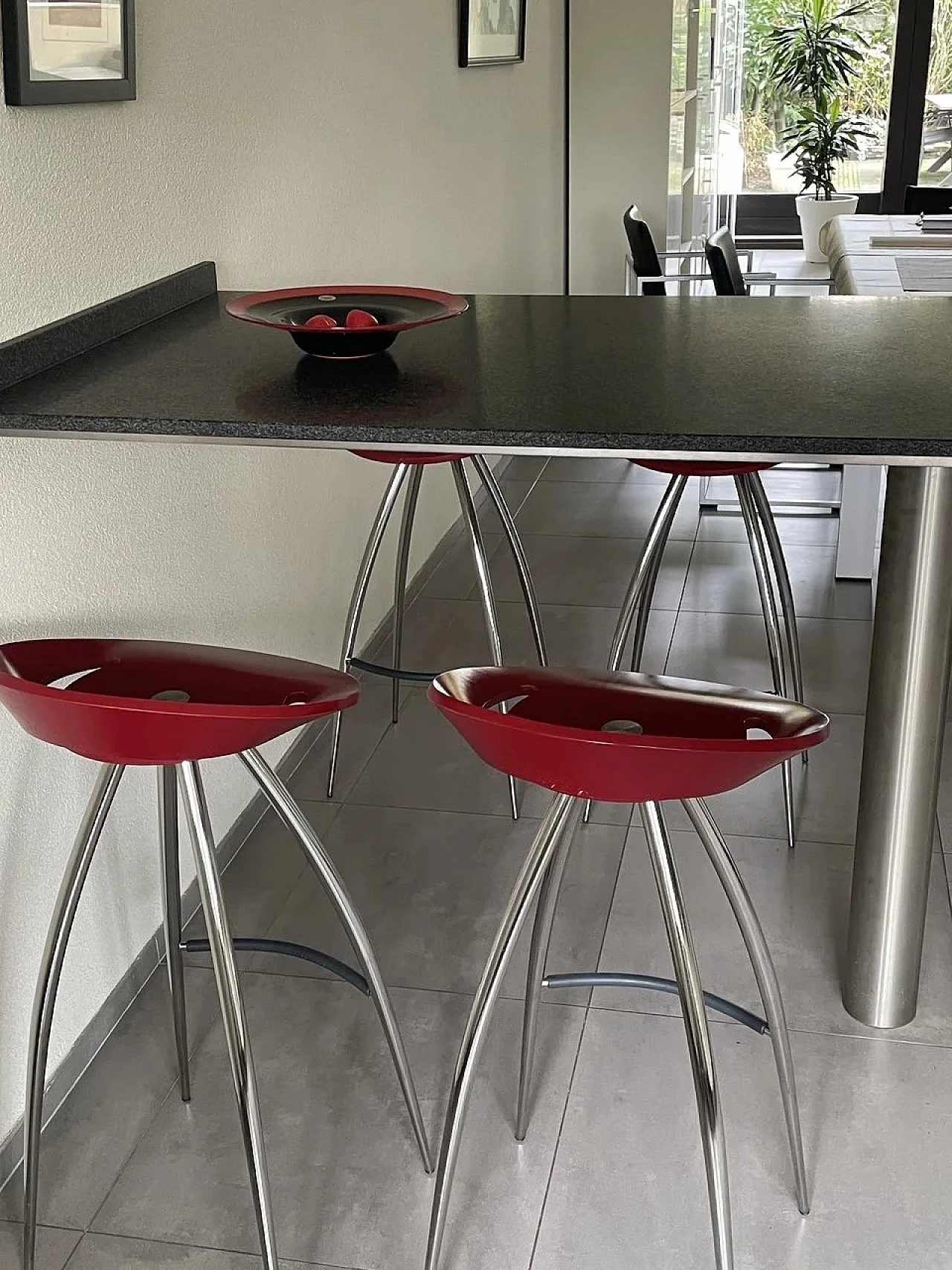 4 Lyra stools in red beech by Design Group for Magis, 1994 3