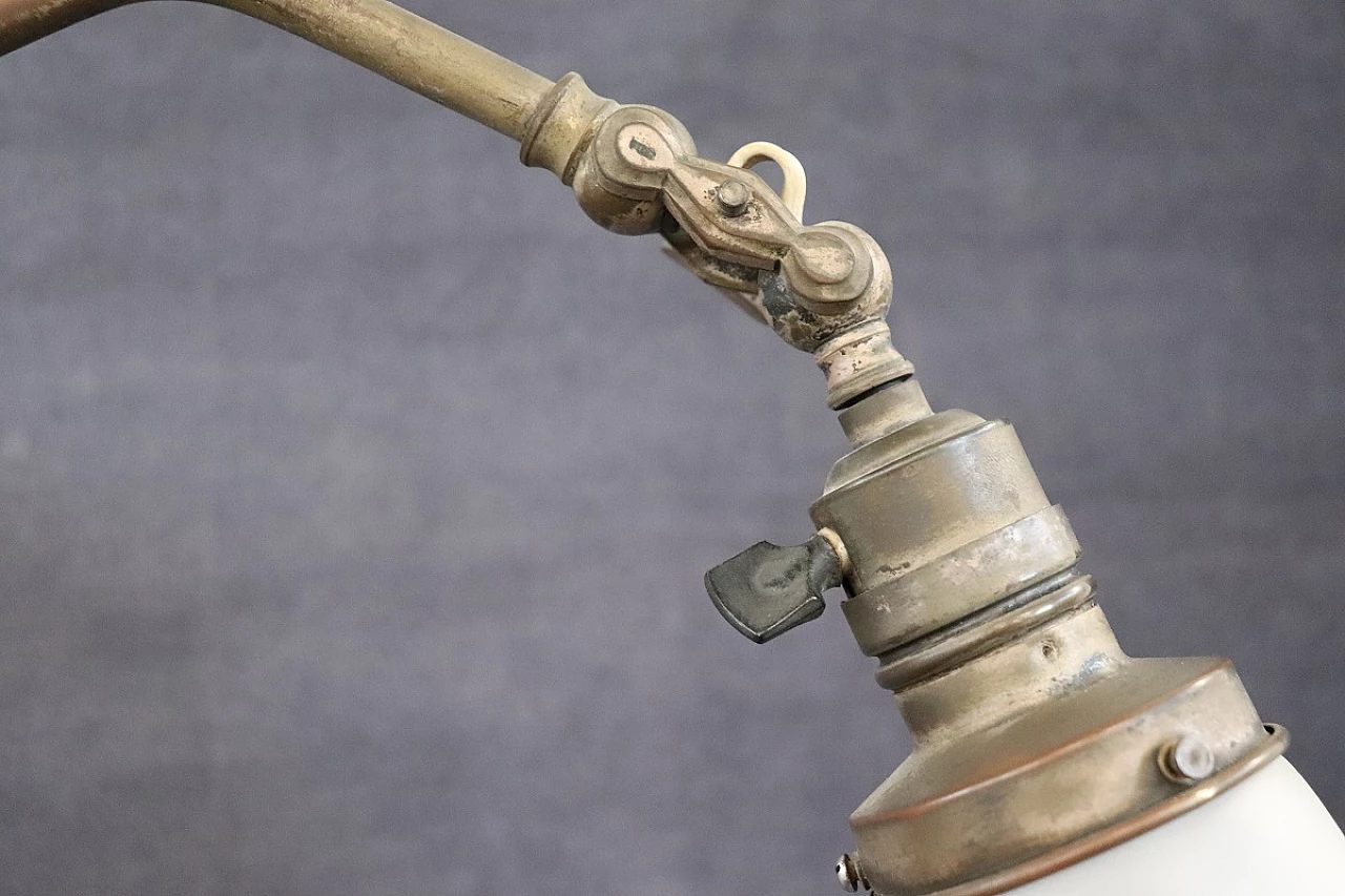 Adjustable table lamp made of brass, beech and glass, 1930s 7