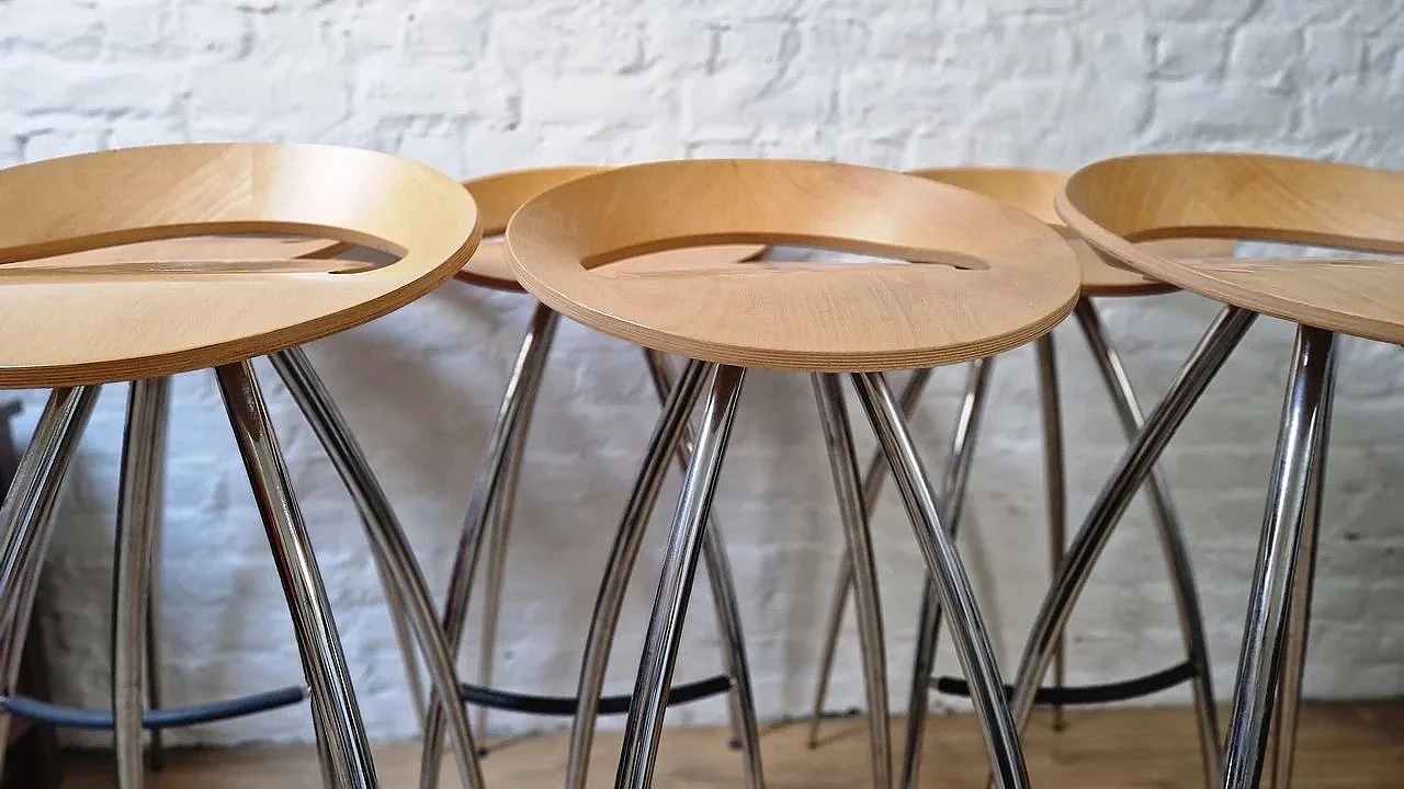 6 Lyra beech stools by Design Group Italia for Magis 2