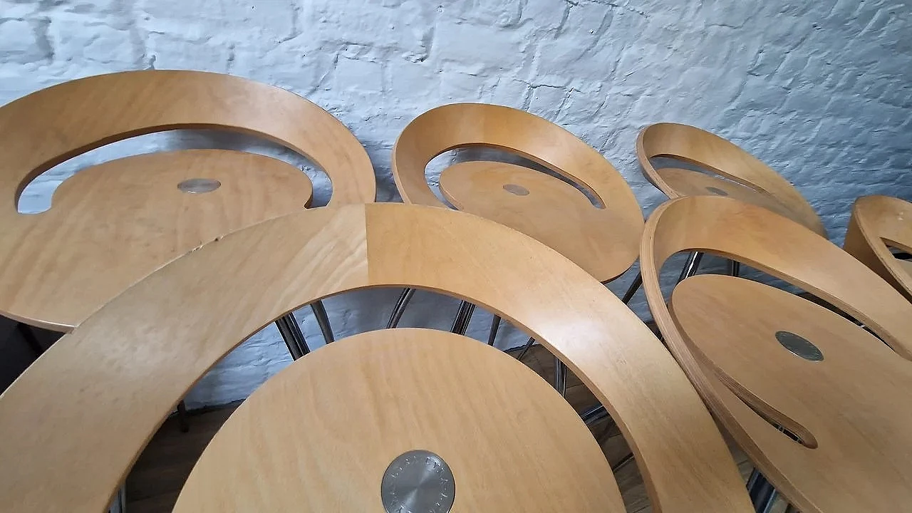 6 Lyra beech stools by Design Group Italia for Magis 3