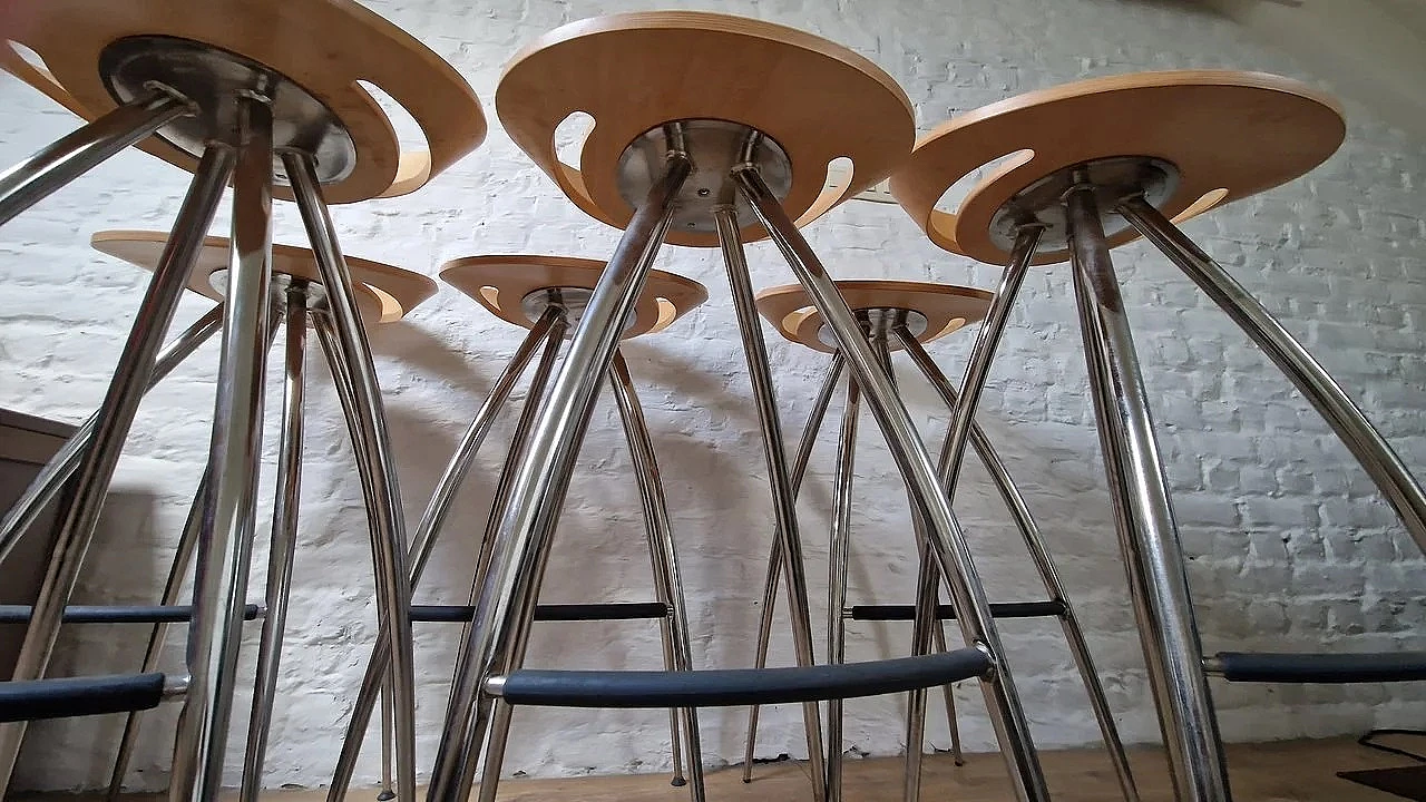 6 Lyra beech stools by Design Group Italia for Magis 8