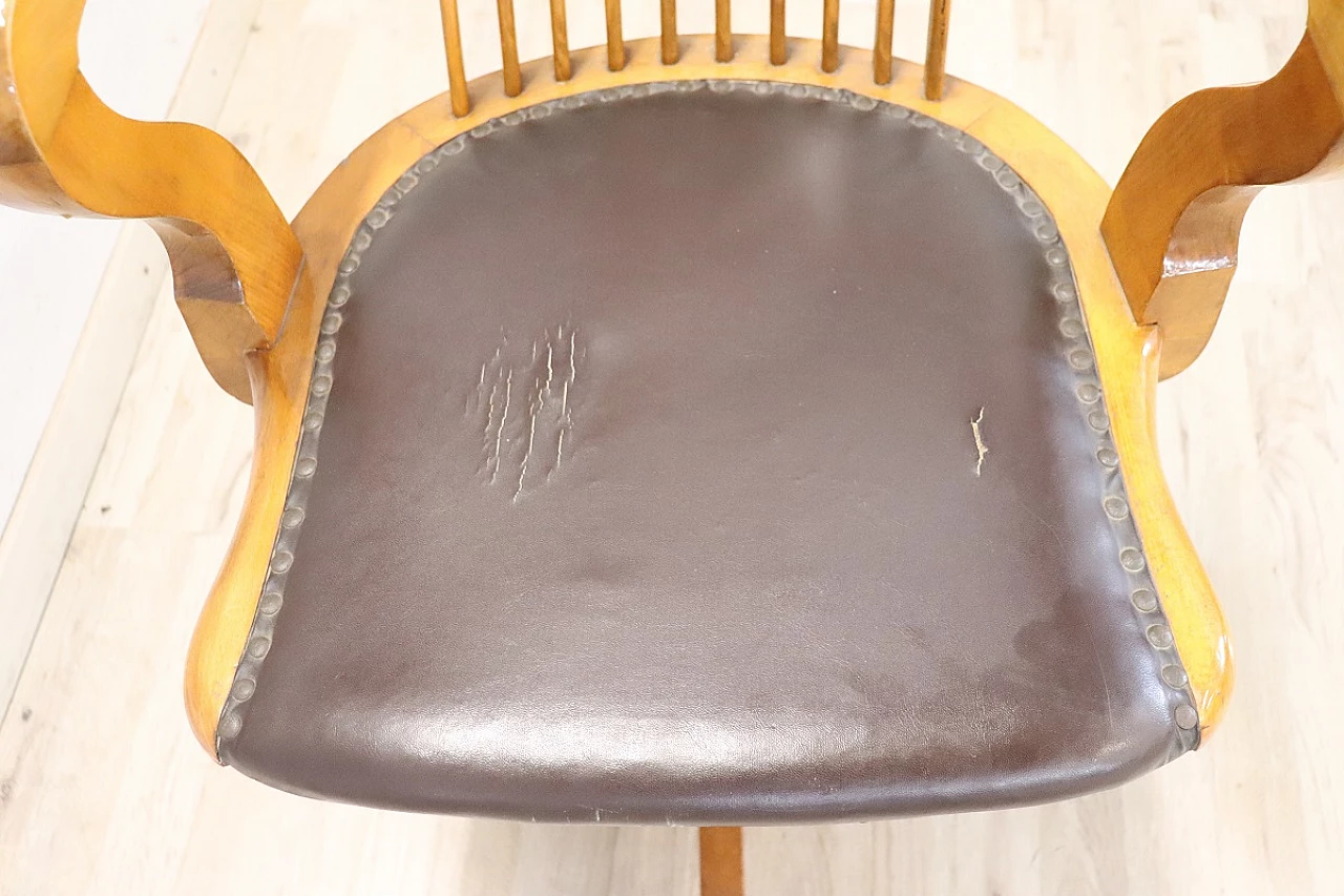 Adjustable solid oak desk chair, 1940s 7