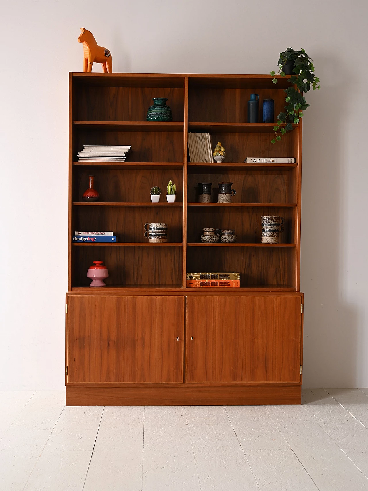 Teak bookcase with cabinet, 1970s 1