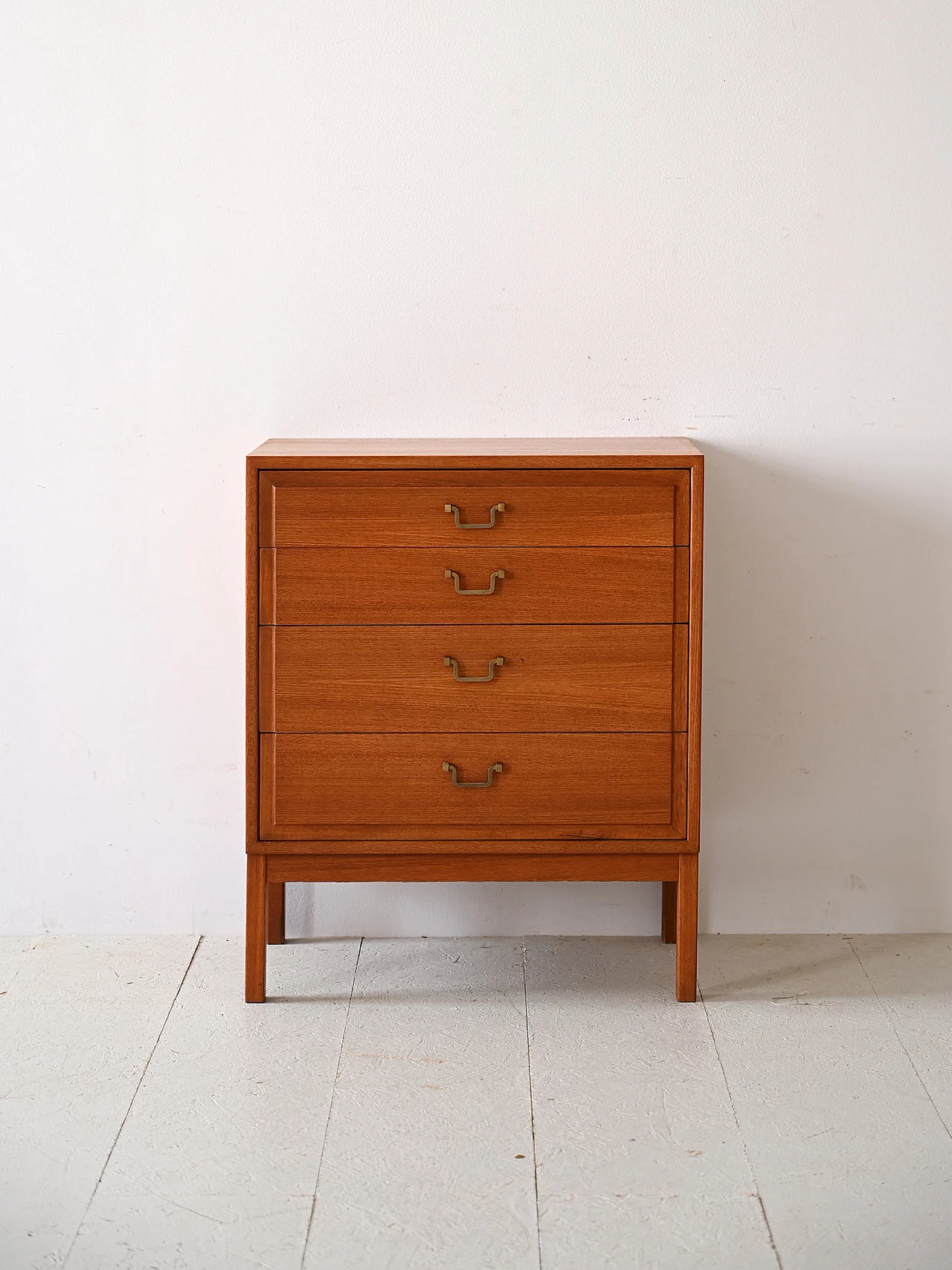 Wooden chest of drawers with metal handles, 1960s 1