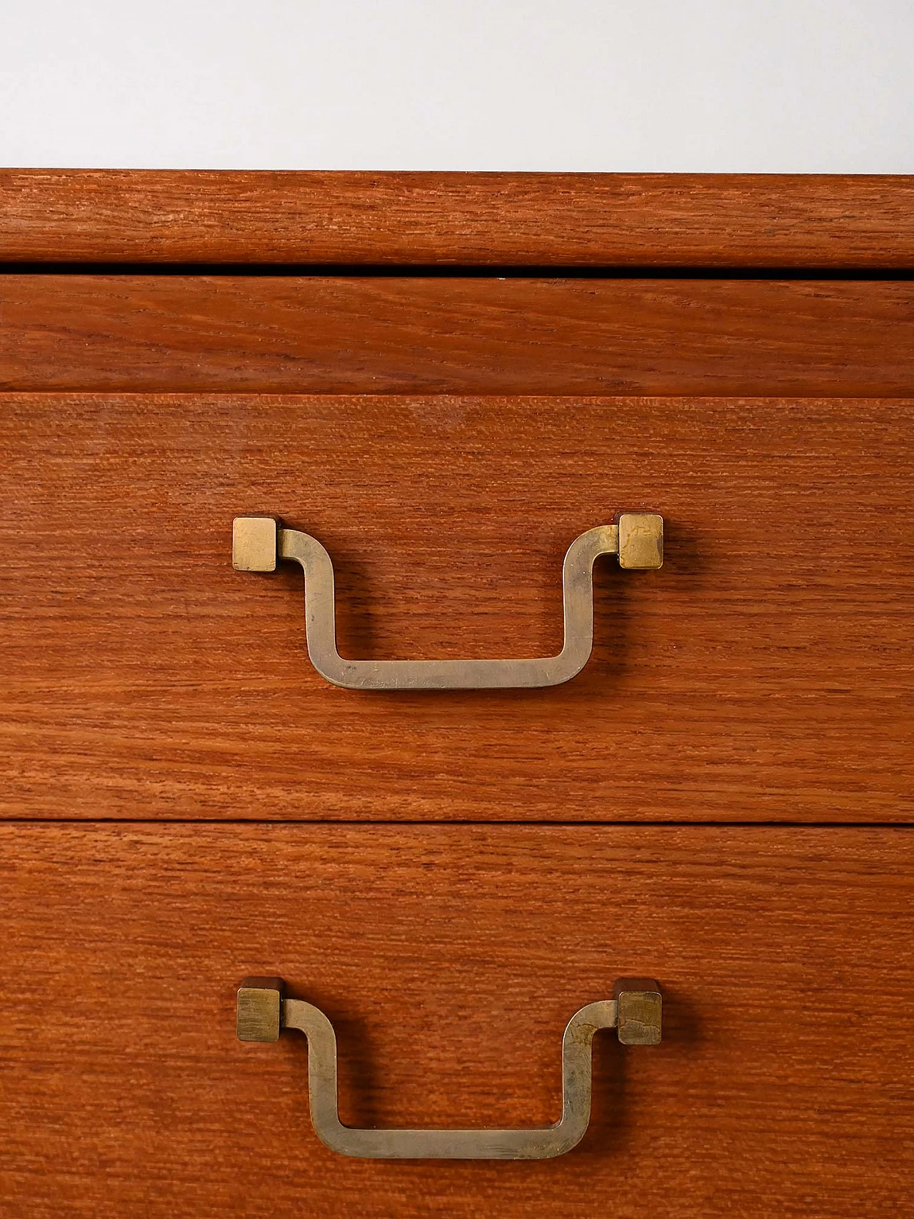 Wooden chest of drawers with metal handles, 1960s 7