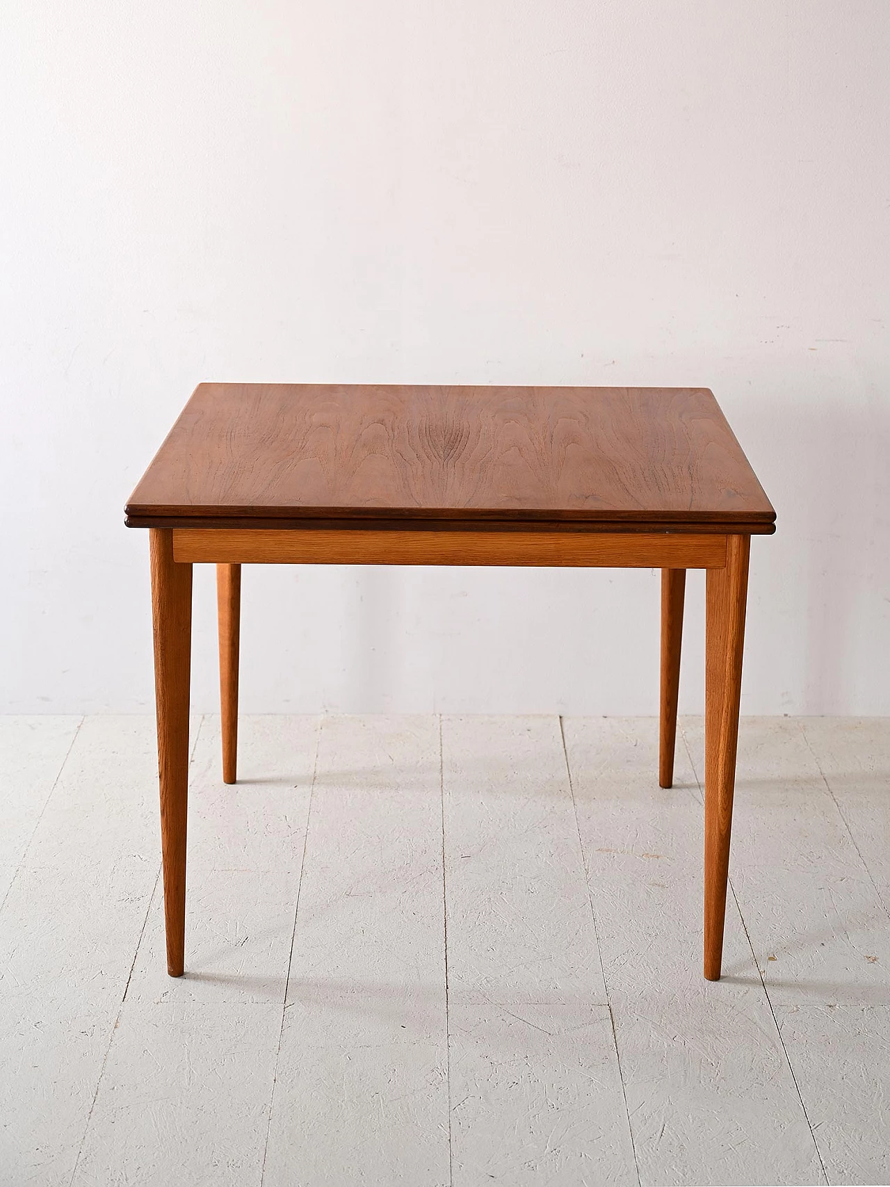 Tavolo quadrato allungabile in teak, anni '60 4
