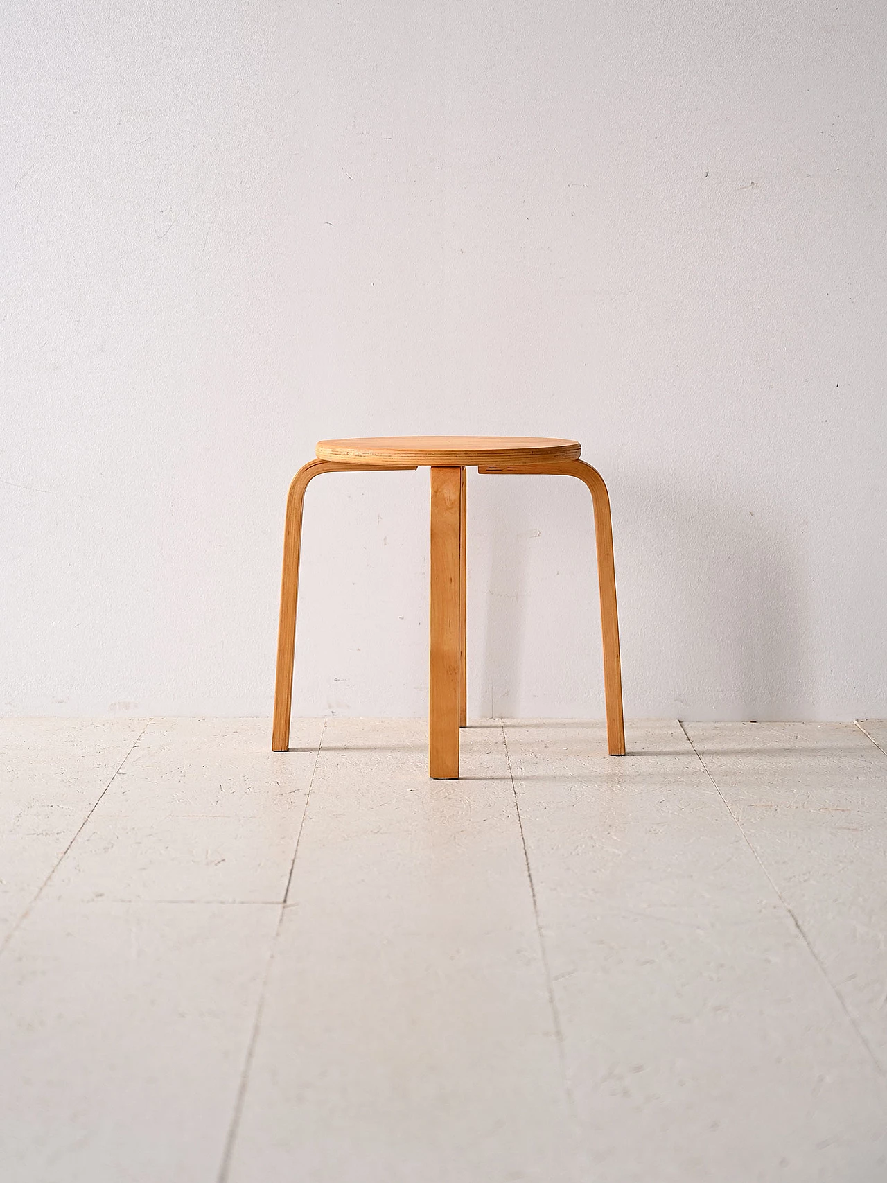Swedish laminated wood stool, 1960s 1