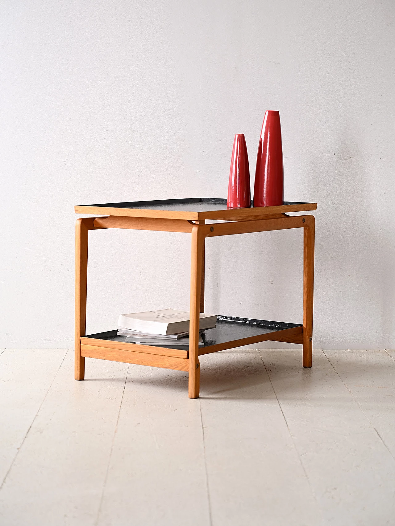 Oak double-top coffee table, 1960s 1