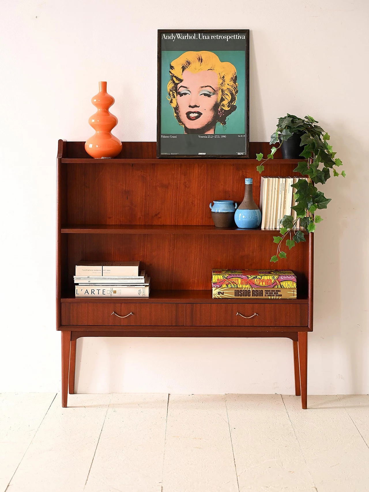 Libreria scandinava in mogano, anni '60 2