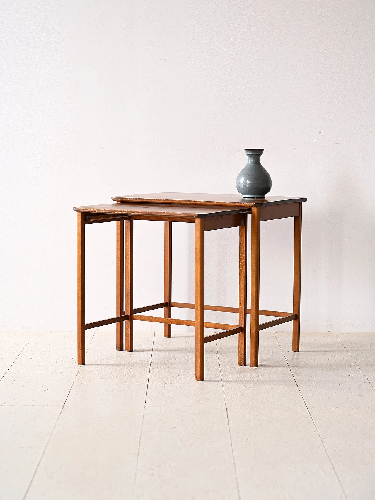Pair of Scandinavian wooden nesting tables, 1960s 1