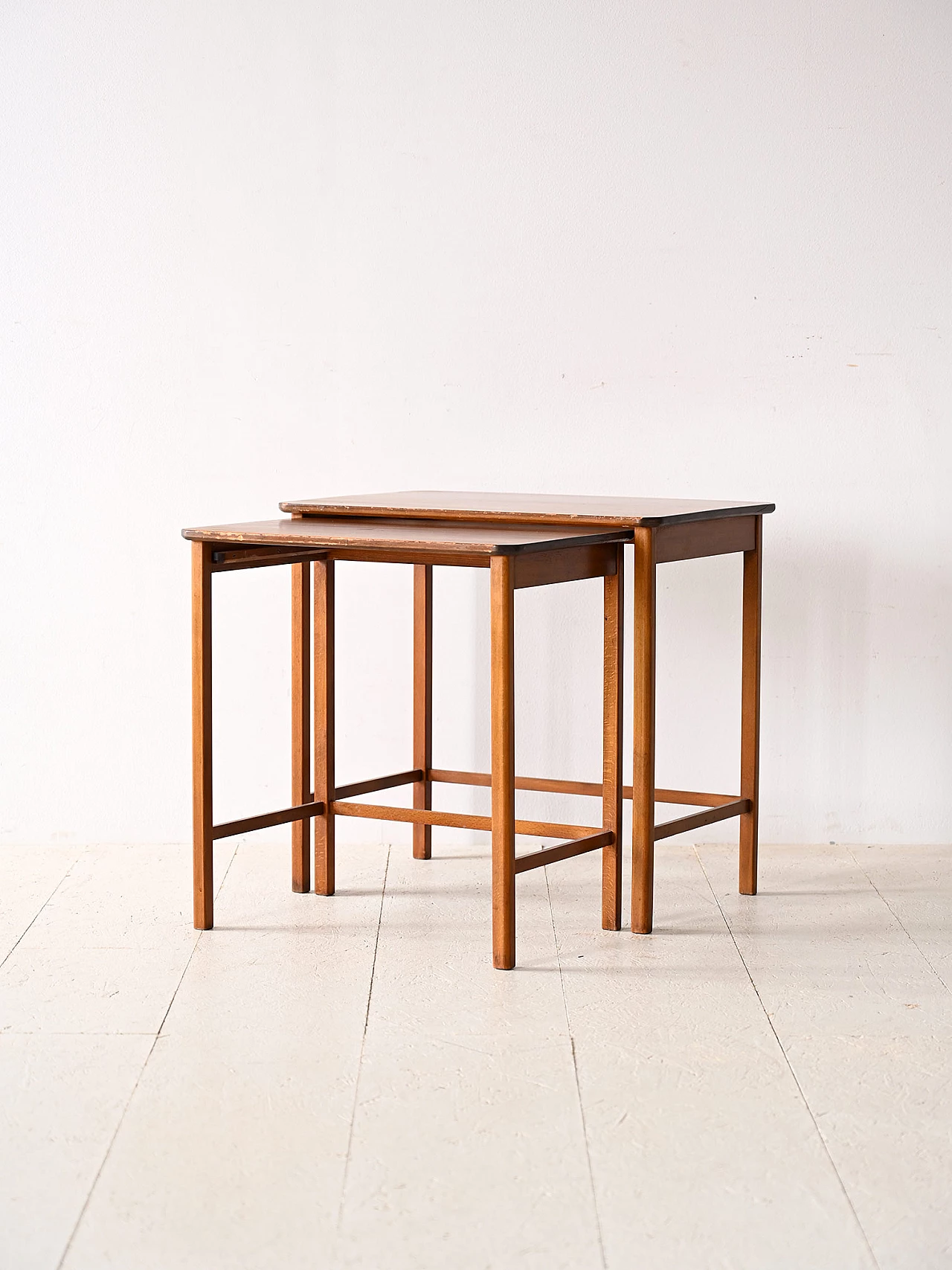 Pair of Scandinavian wooden nesting tables, 1960s 2