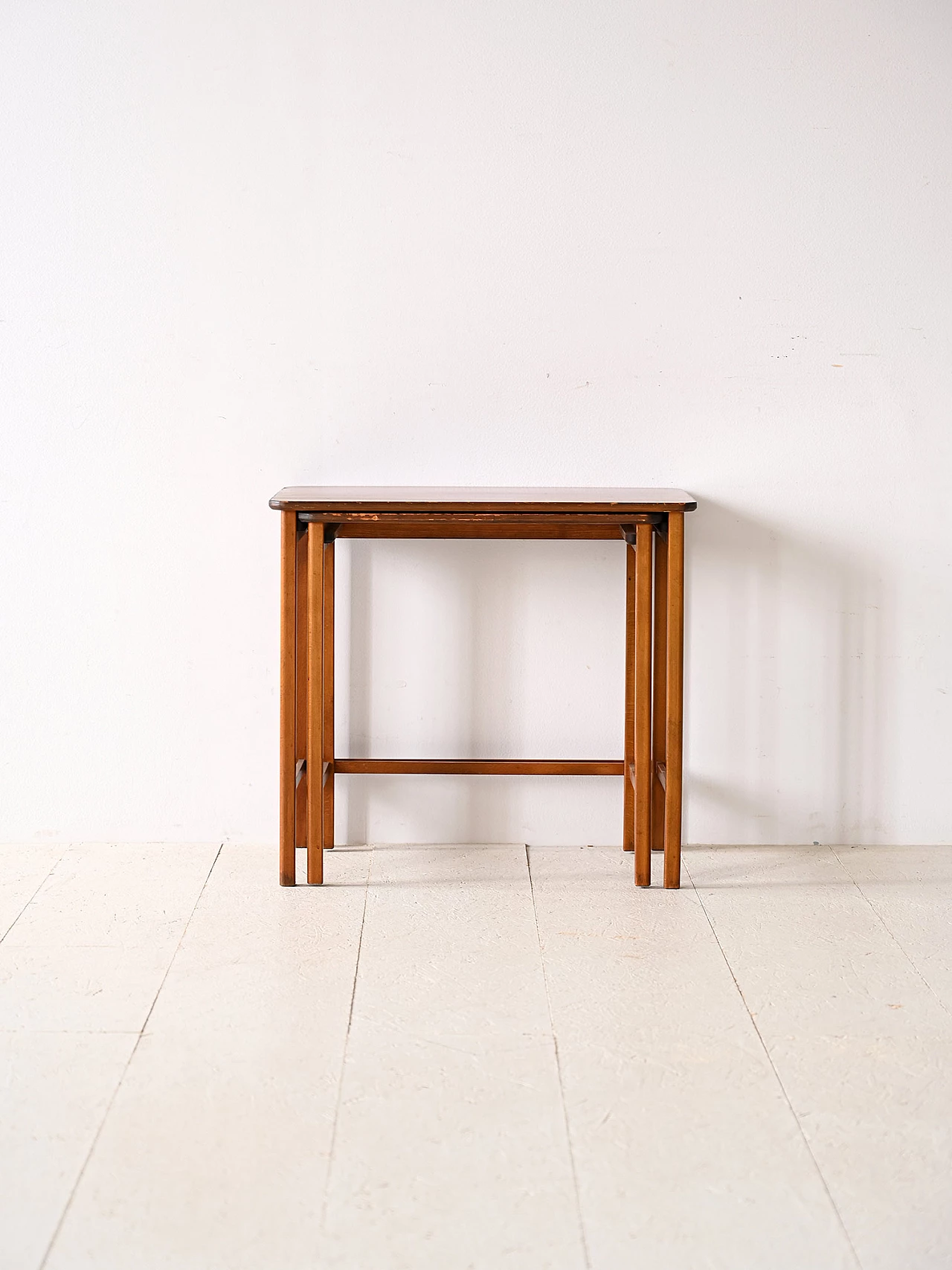 Pair of Scandinavian wooden nesting tables, 1960s 3