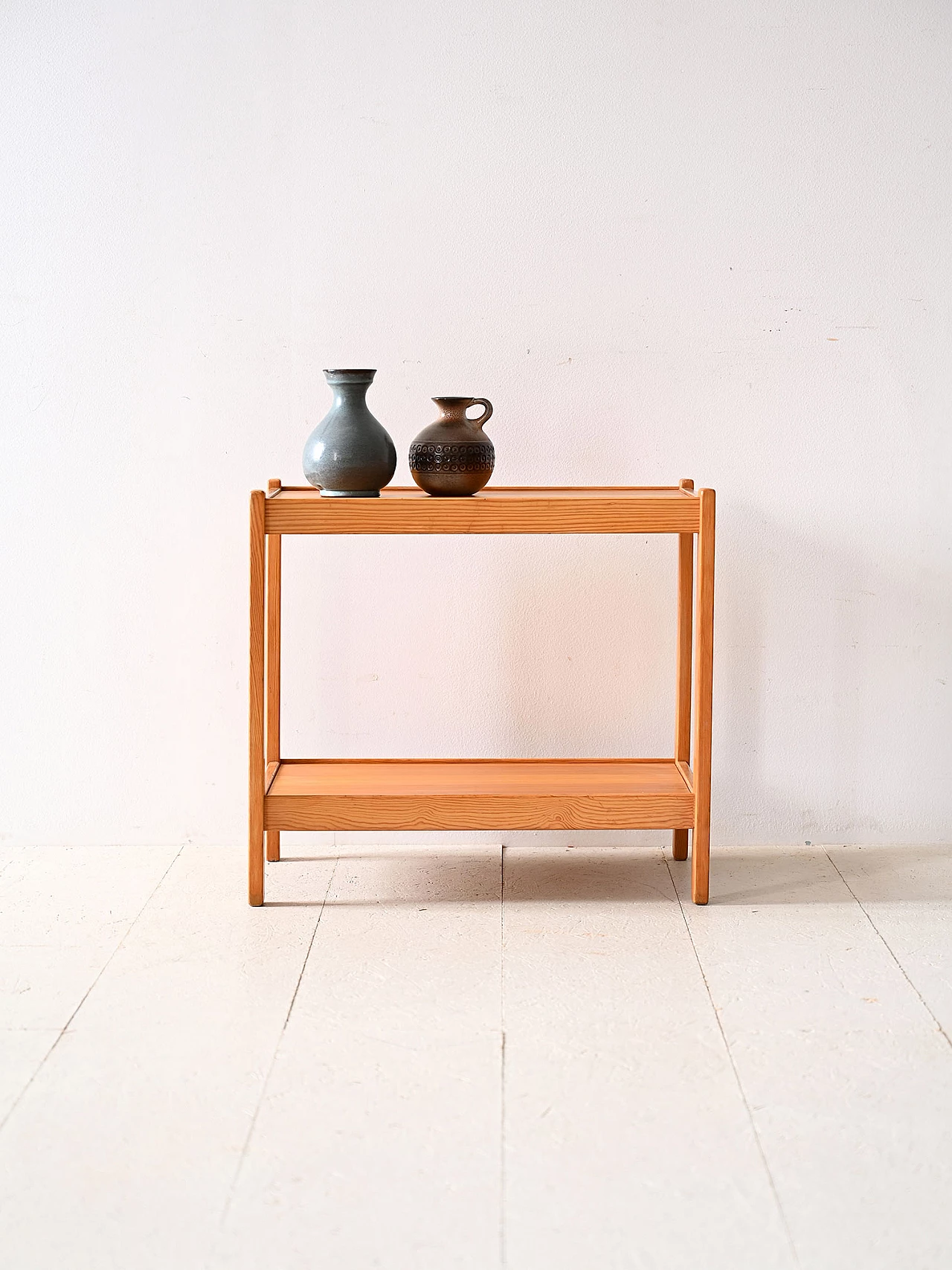 Scandinavian pine side table with double top, 1960s 1