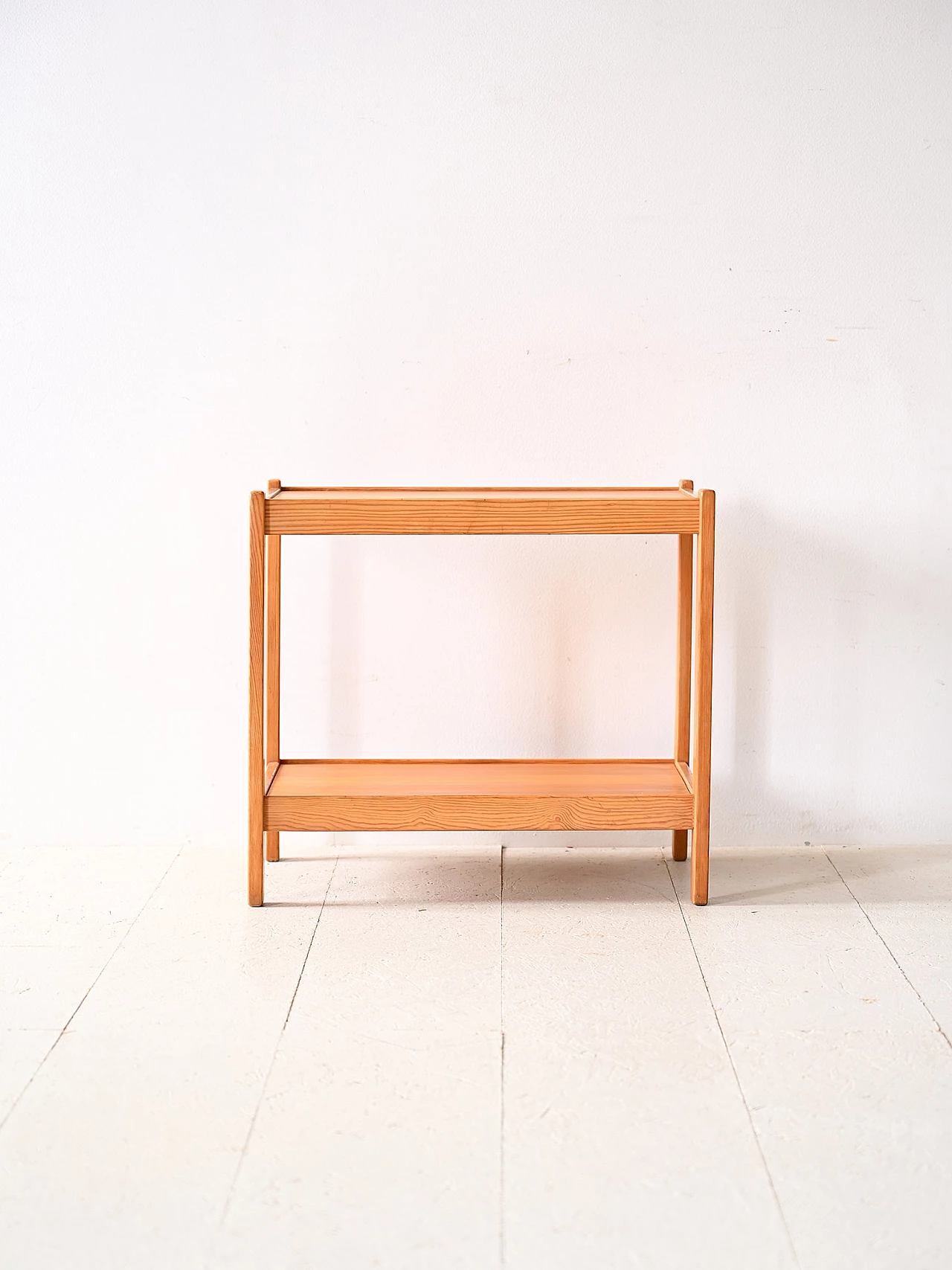 Scandinavian pine side table with double top, 1960s 2