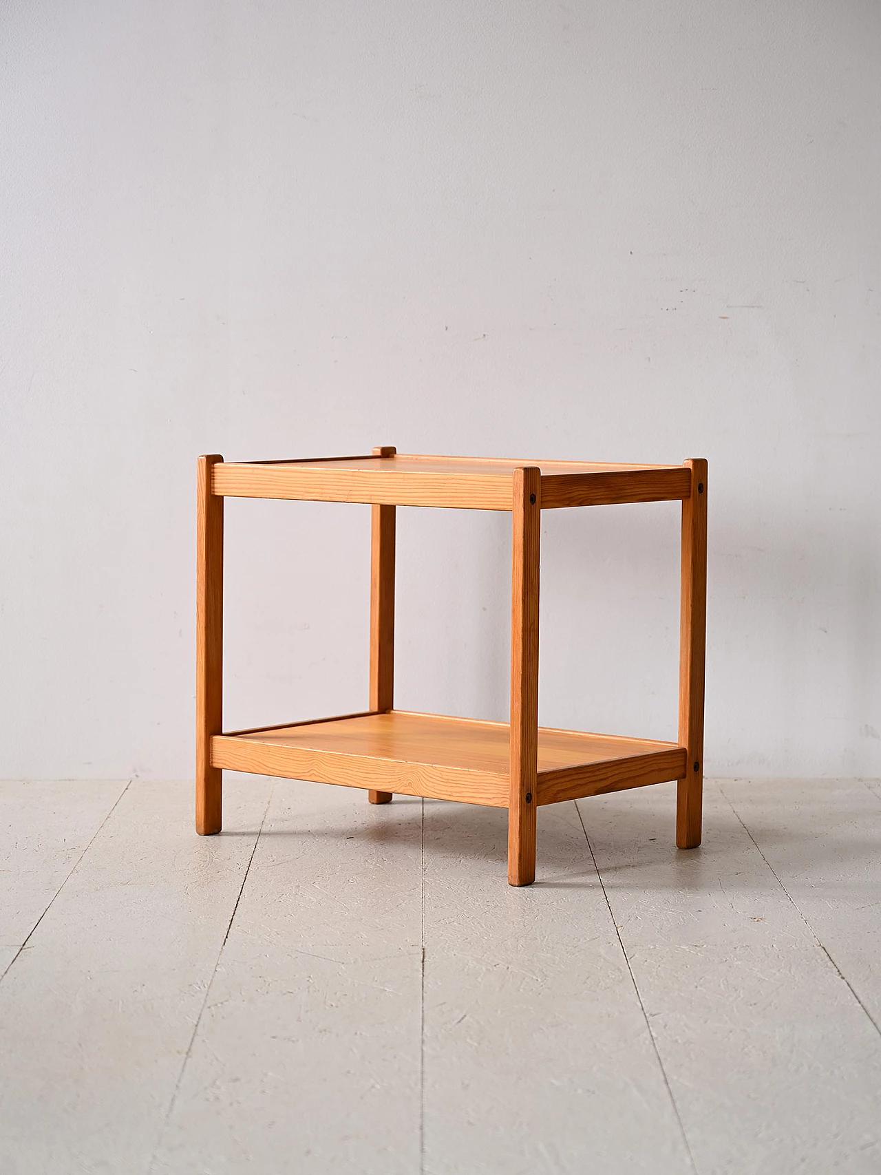 Scandinavian pine side table with double top, 1960s 3