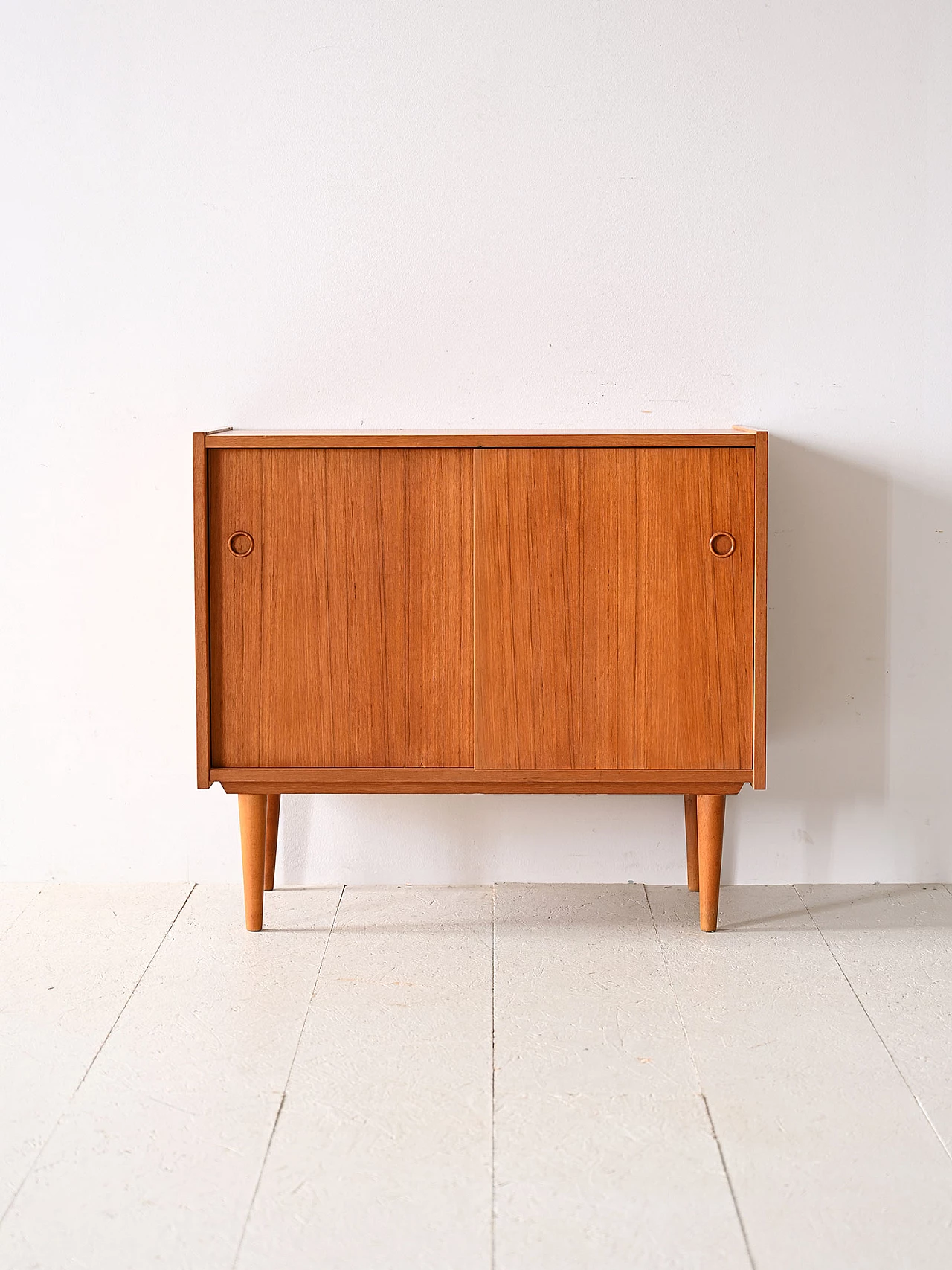 Teak sideboard with two sliding doors, 1960s 2