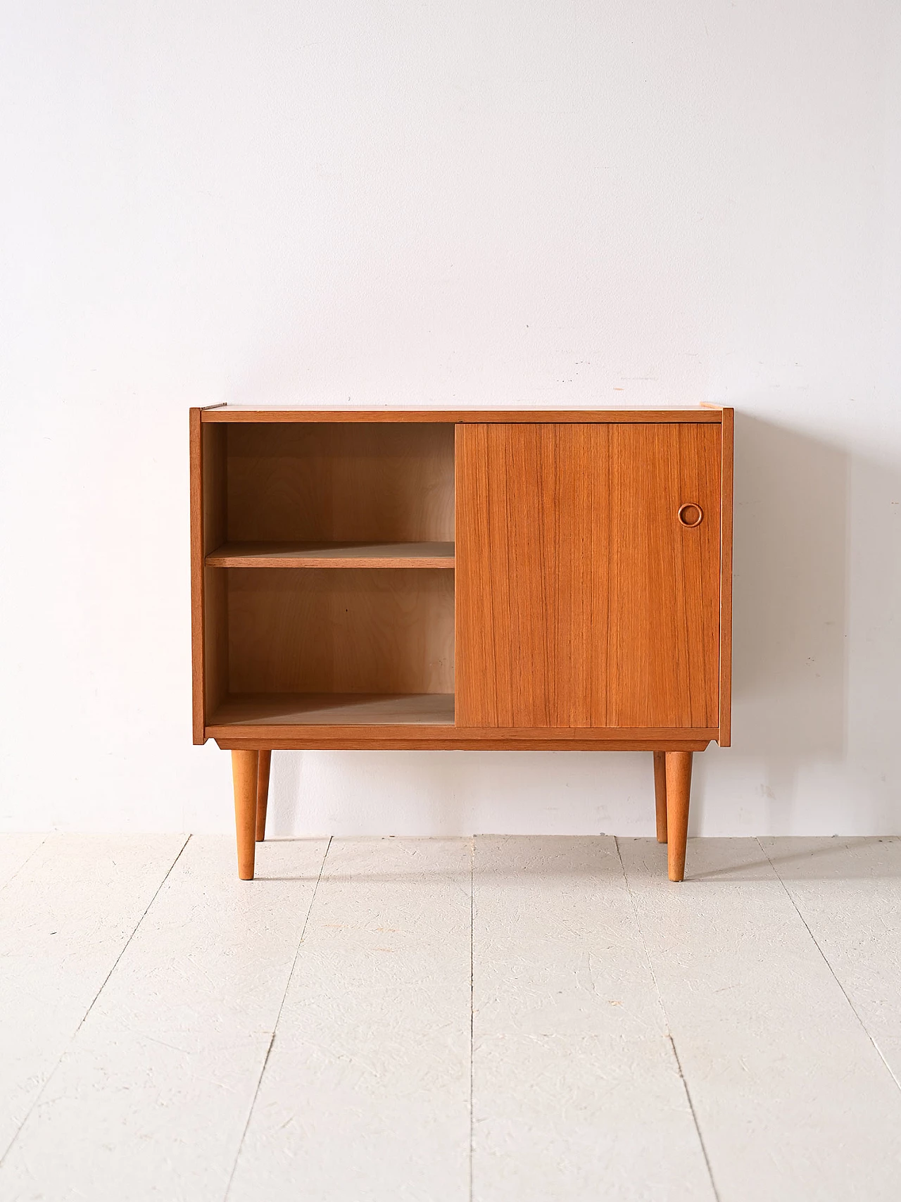 Teak sideboard with two sliding doors, 1960s 3