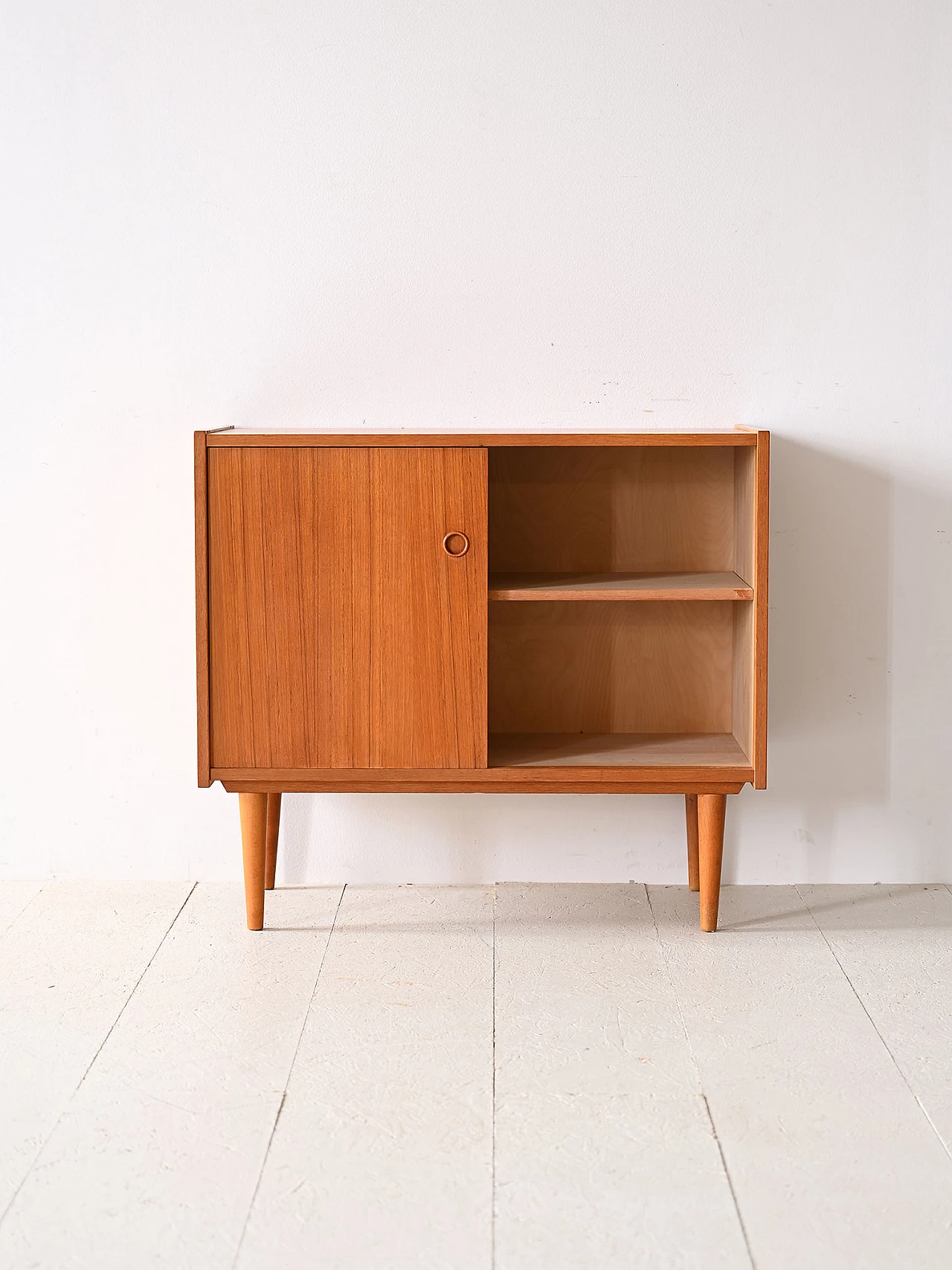 Teak sideboard with two sliding doors, 1960s 4